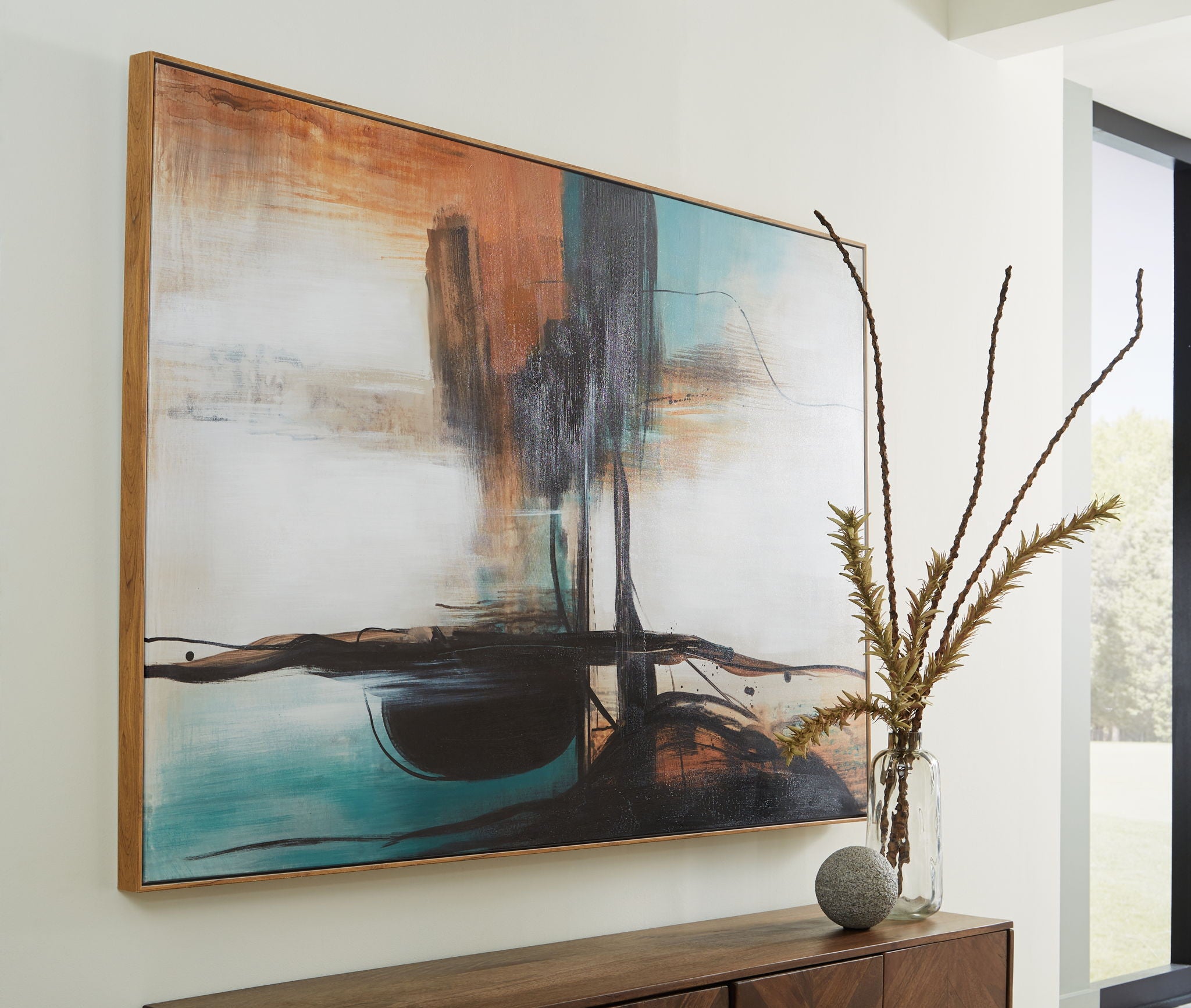 Brunonia - Wall Art - Teal / Orange / Black