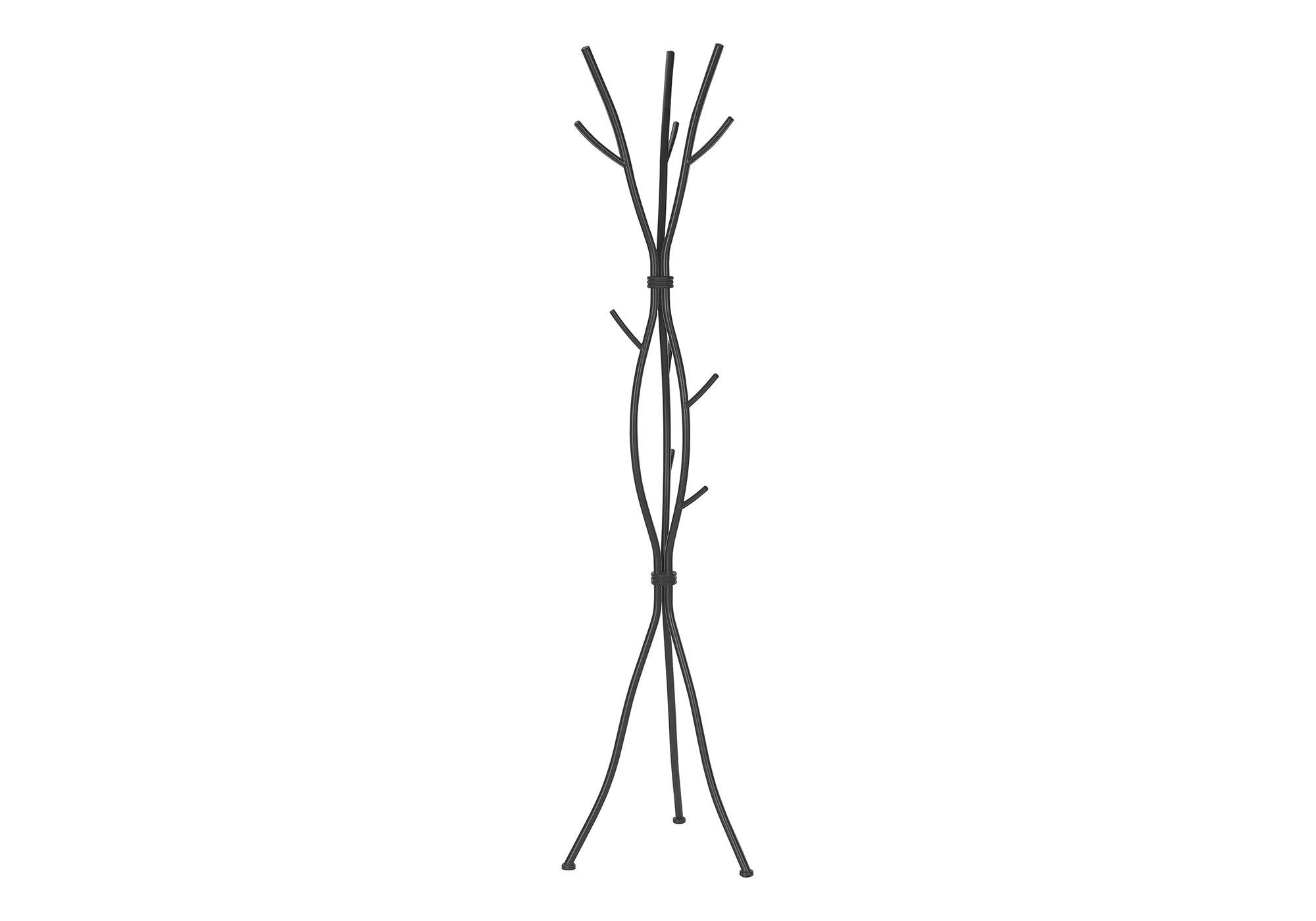 Modern Black Metal Coat Rack | Hall Tree w/ 11 Hooks