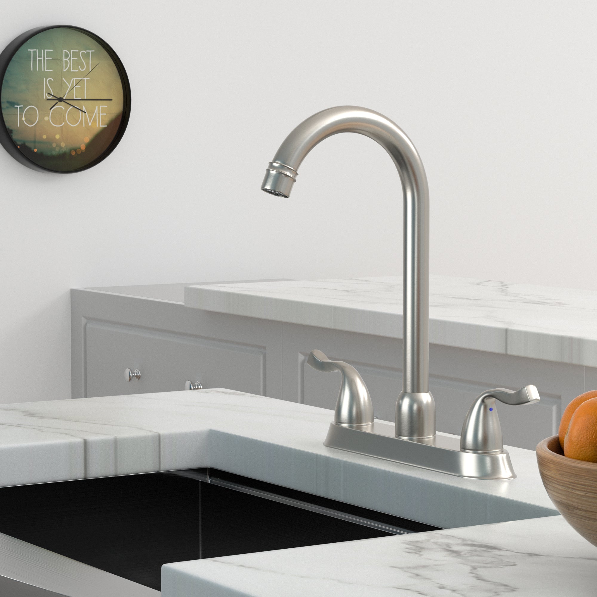 Brushed Nickel 2-Handle Kitchen Faucet (3-Hole)