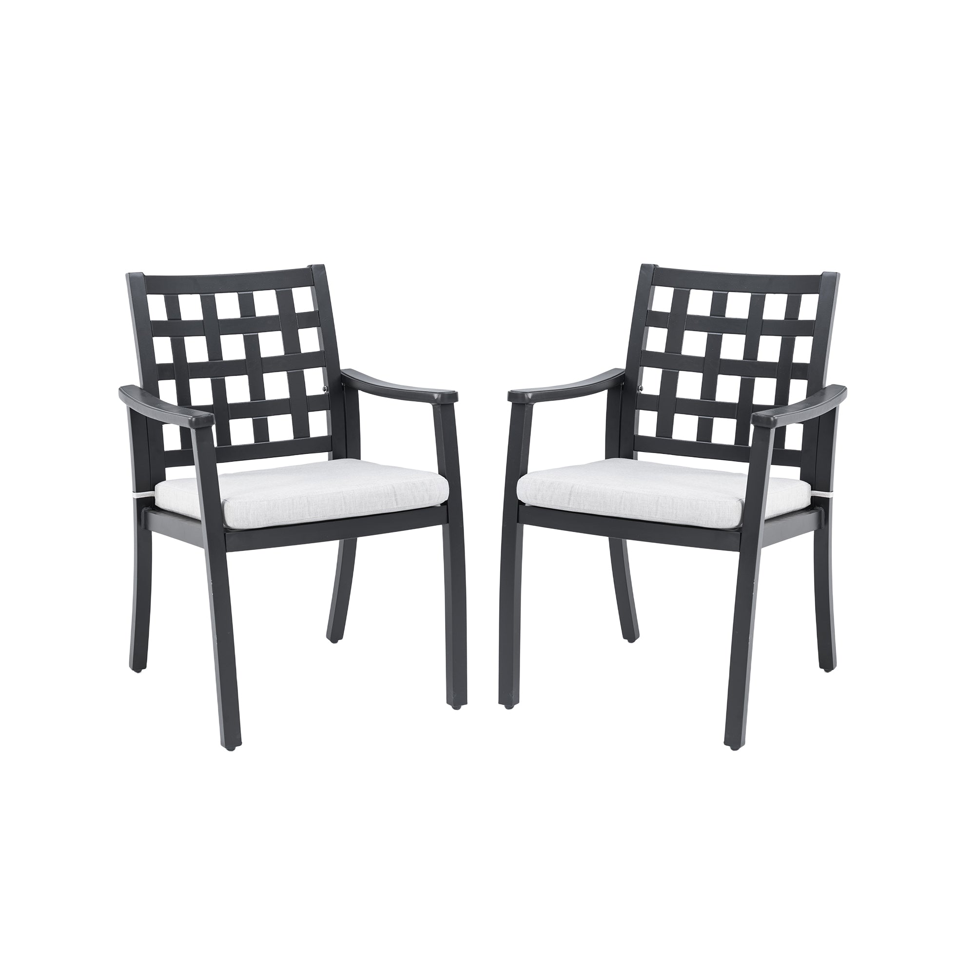 Classic Cast Aluminum Outdoor Dining Chairs, Black, Durable