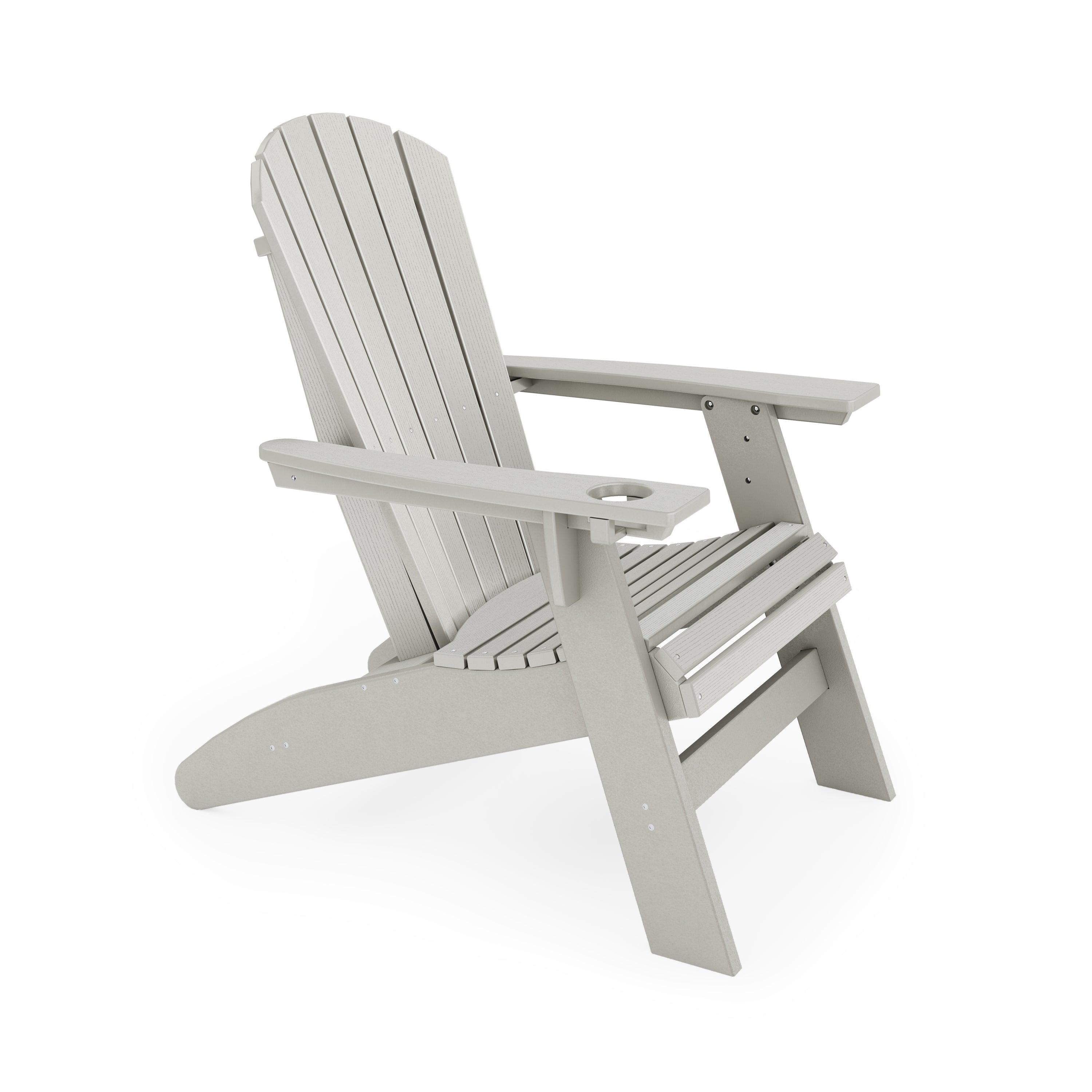 Dark Gray Adirondack Chair: Sturdy HDPE Poly Lumber for Outdoor Relaxation