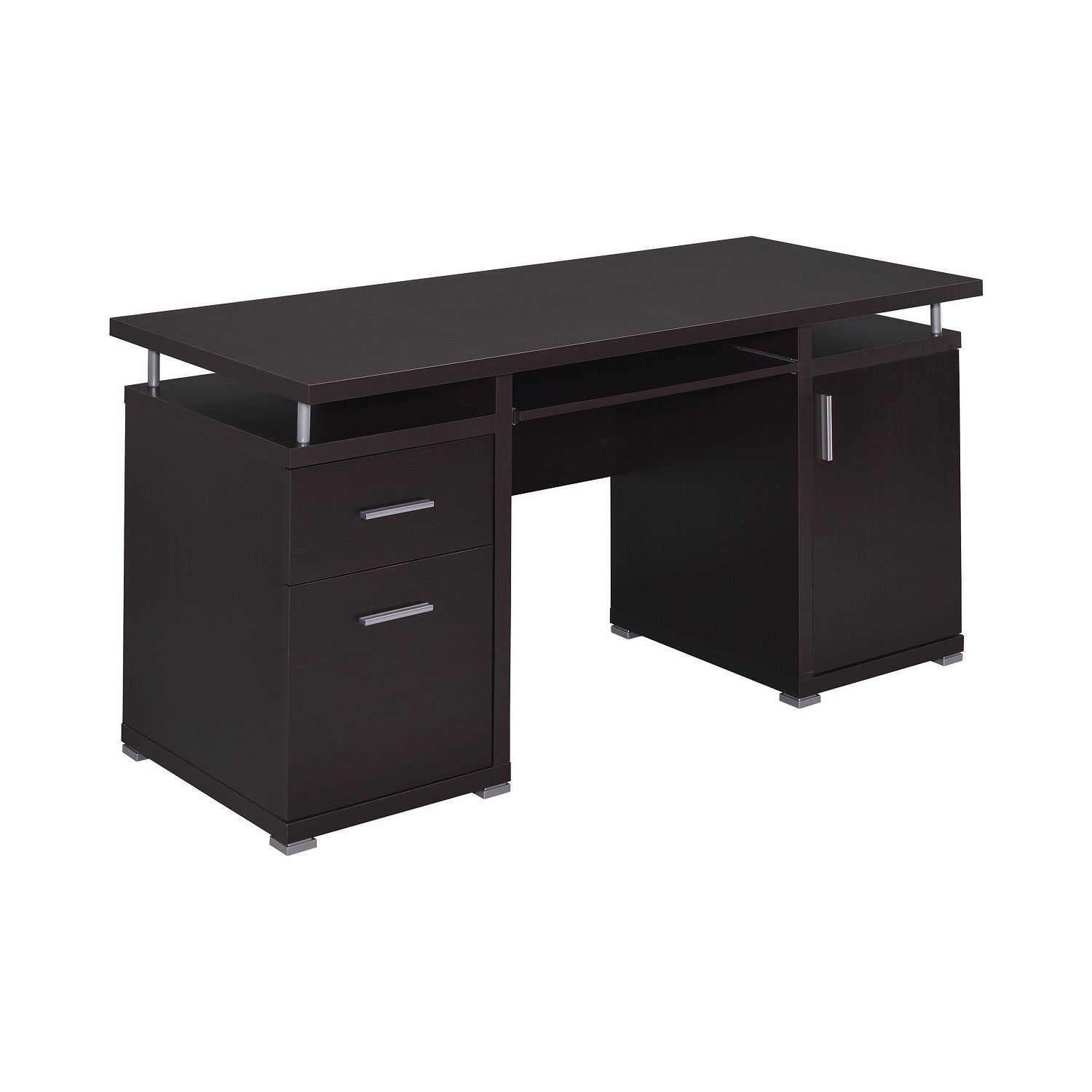 Cappuccino Computer Desk w/ Drawers & Cabinet