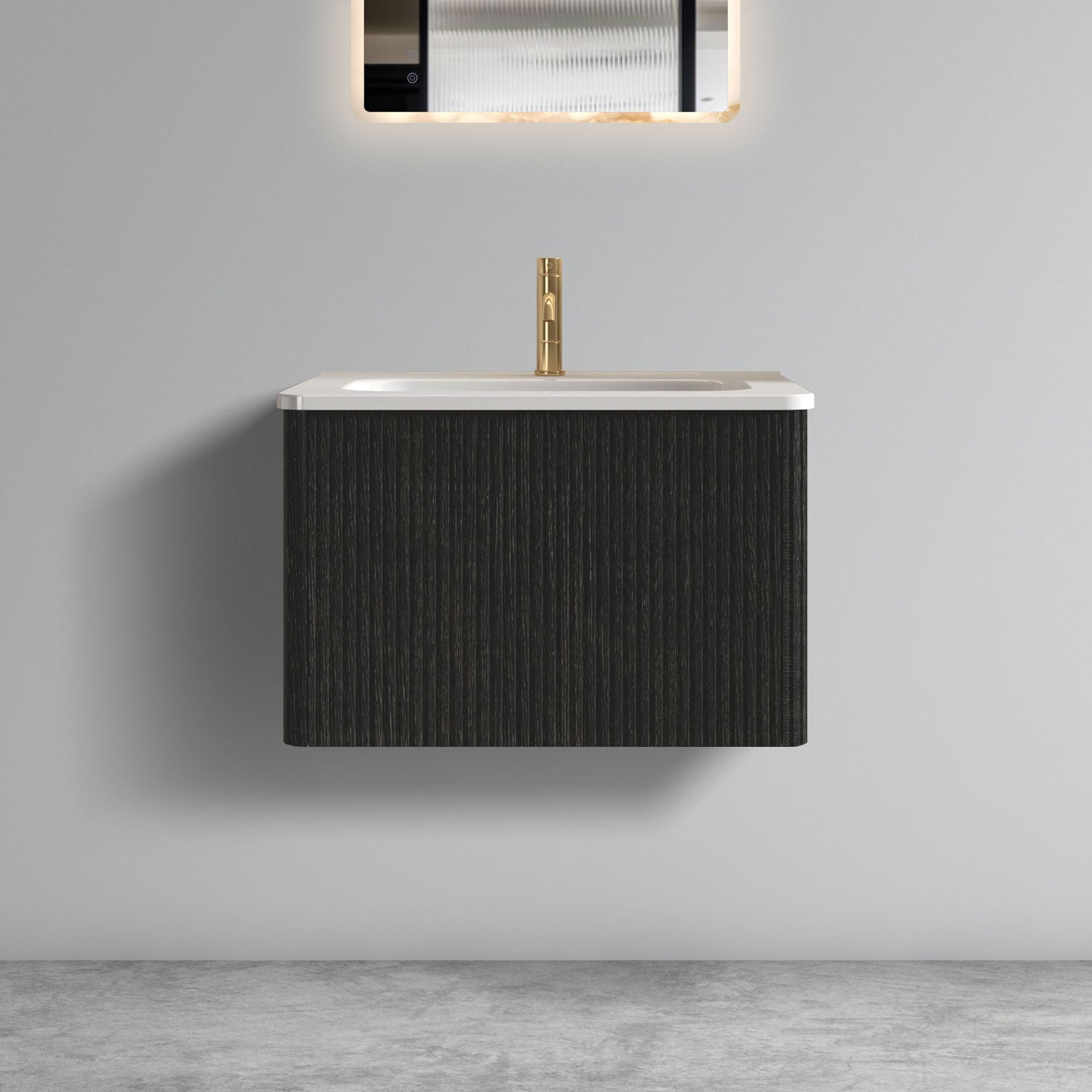Etna 24" Black Oak Floating Bathroom Vanity