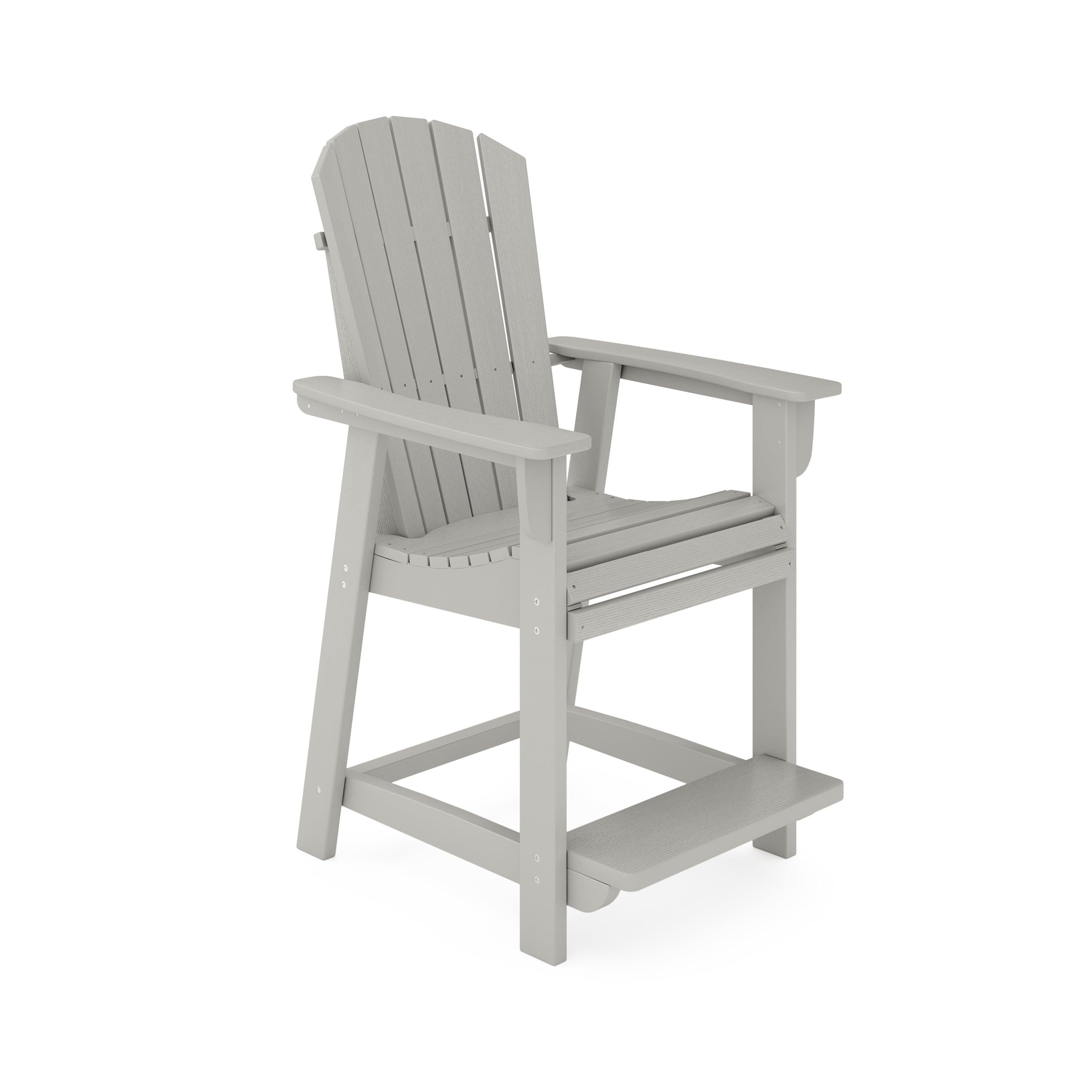 Dark Gray Adirondack Counter Chair – HDPE Poly Lumber for Patio & Dining