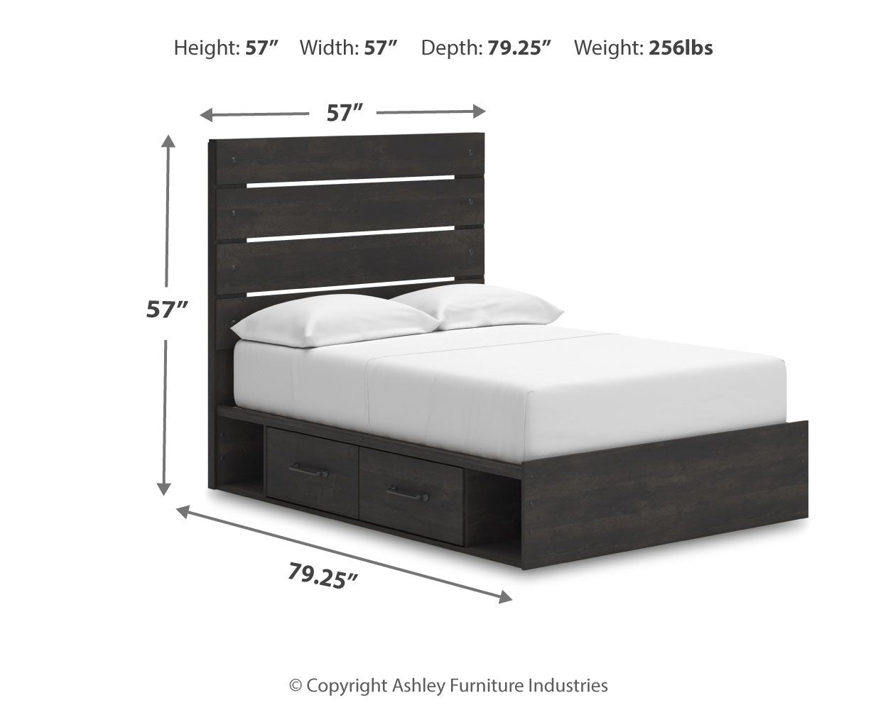 Hollivern - Panel Bed With Storage
