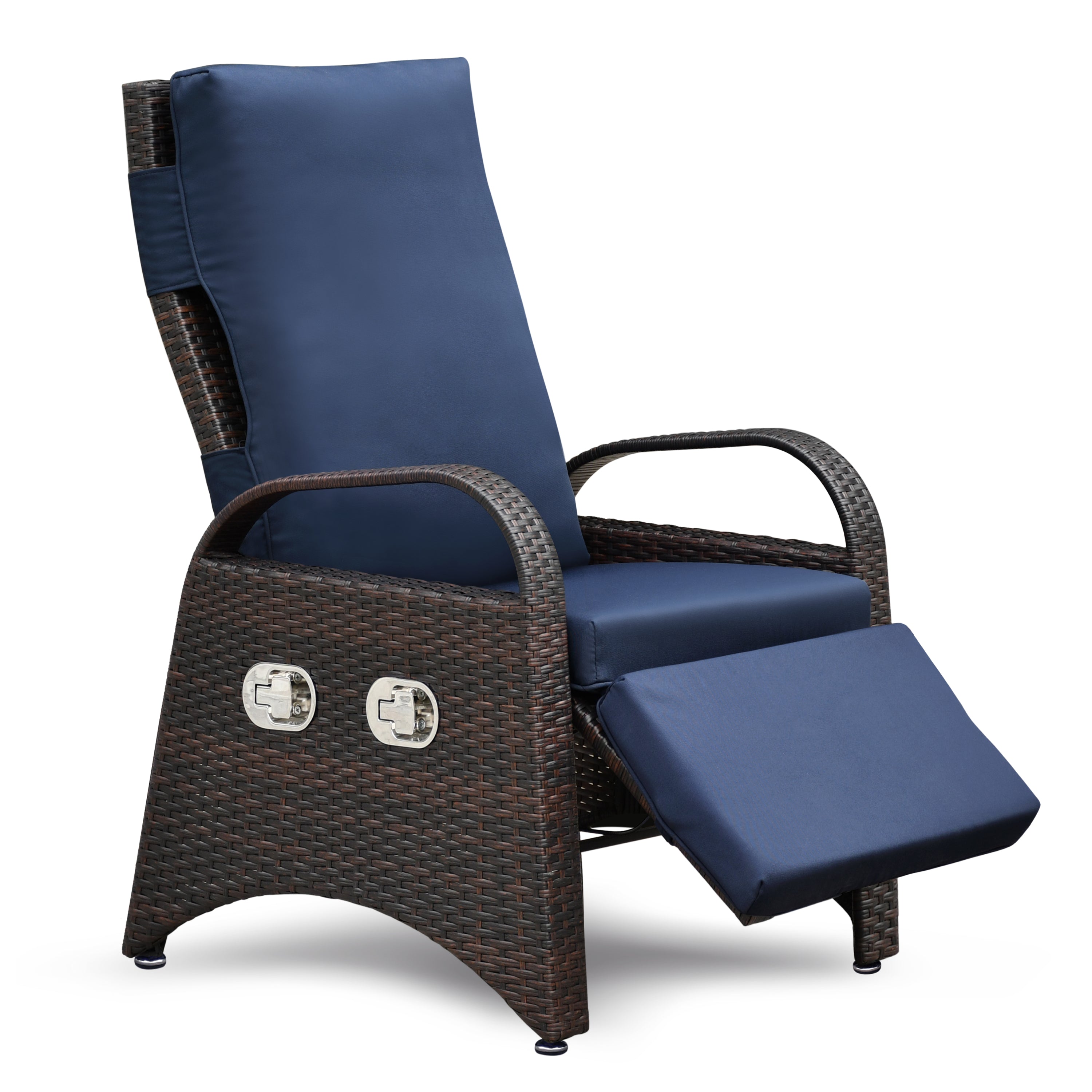Adjustable Outdoor PE Wicker Recliner Lounge Chair