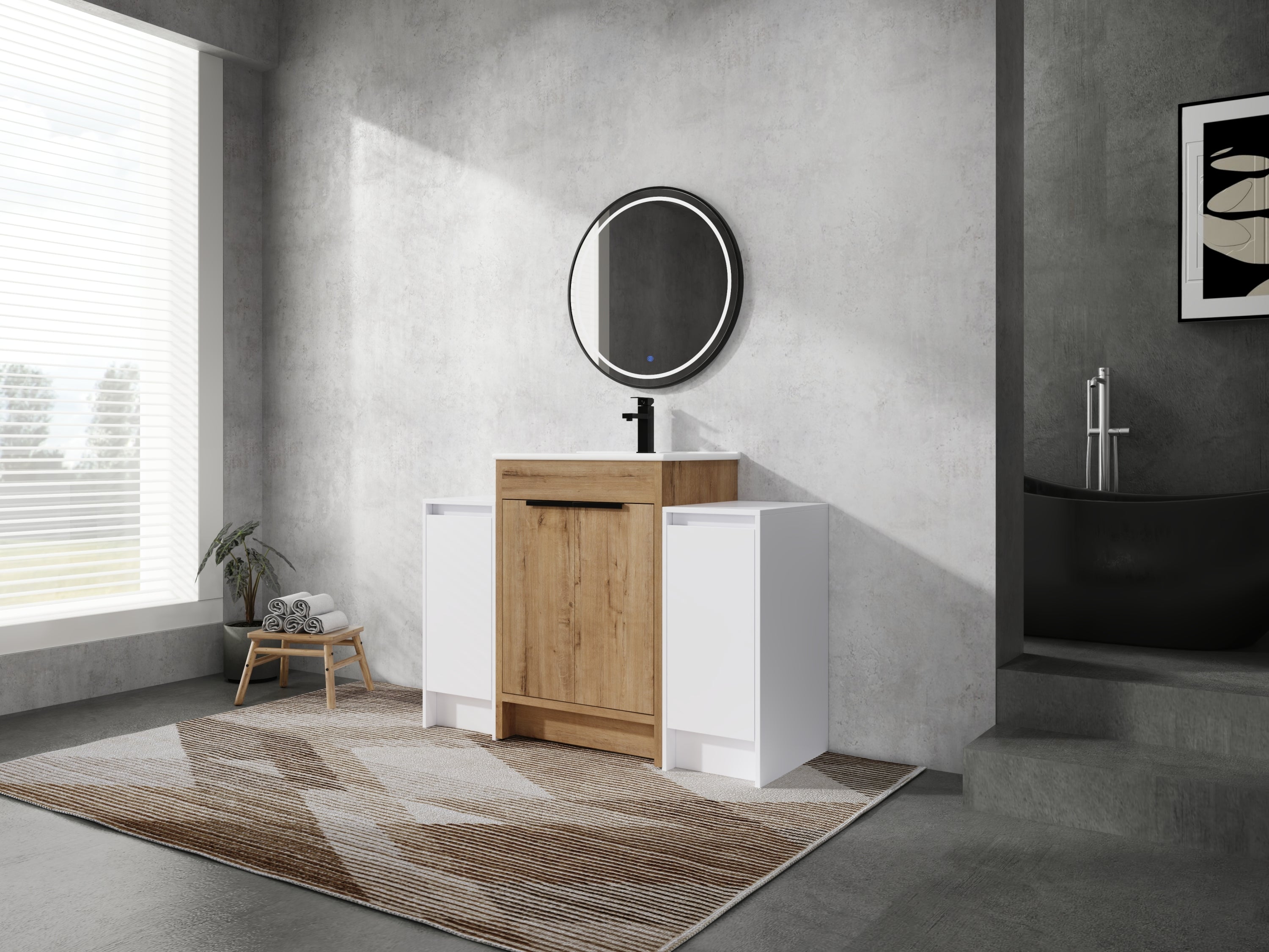 48" Freestanding Bathroom Vanity with Double Cabinets