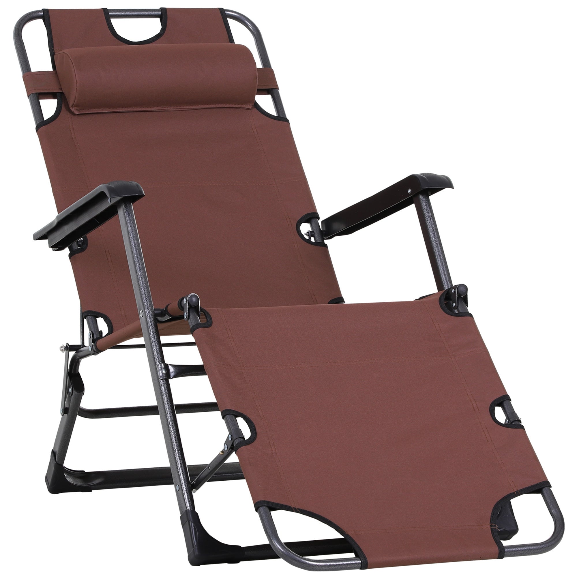 Outsunny Folding Outdoor Chaise Lounge Tanning Pool Beach Chair