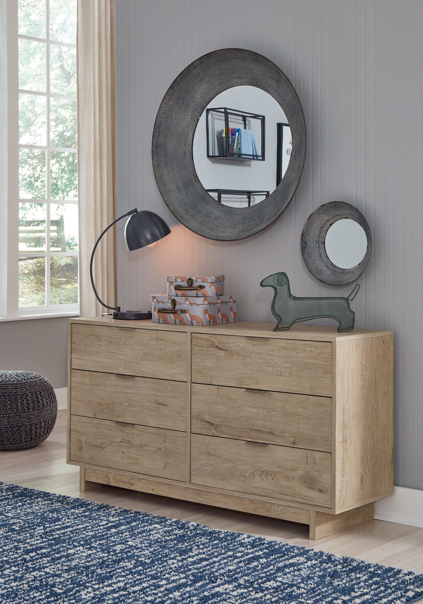 Oliah - Six Drawer Dresser - 31'' Height - Beige