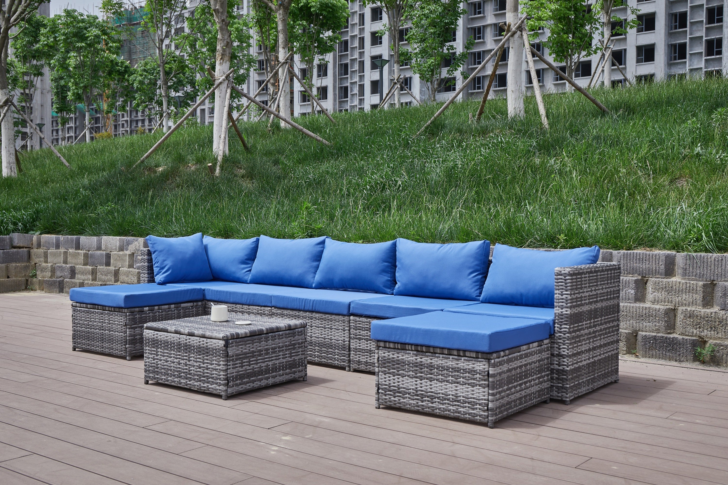 Outdoor Patio Sofa with Cushions - All-Weather & Comfortable