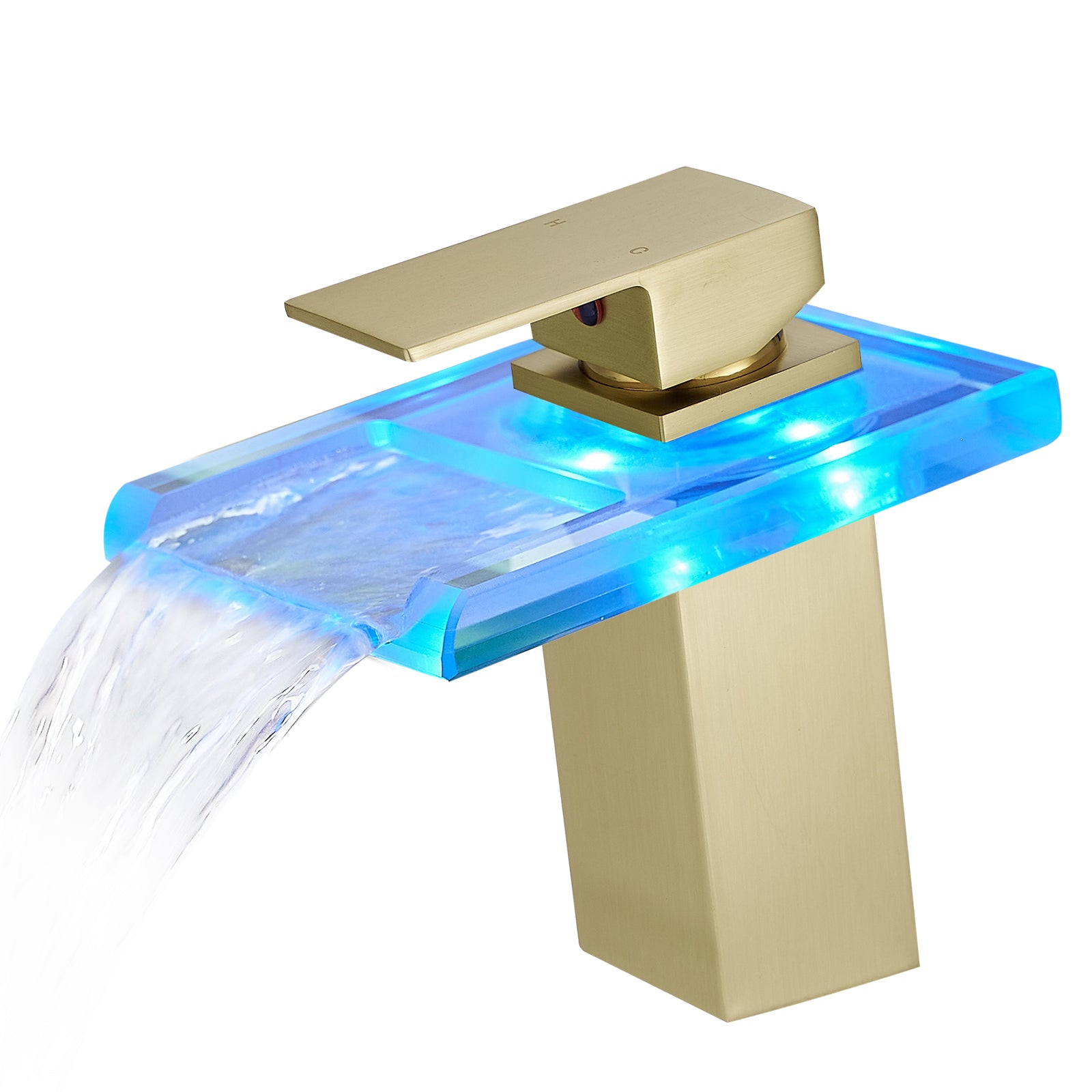 LED Waterfall Bathroom Faucet: 3 Color Change