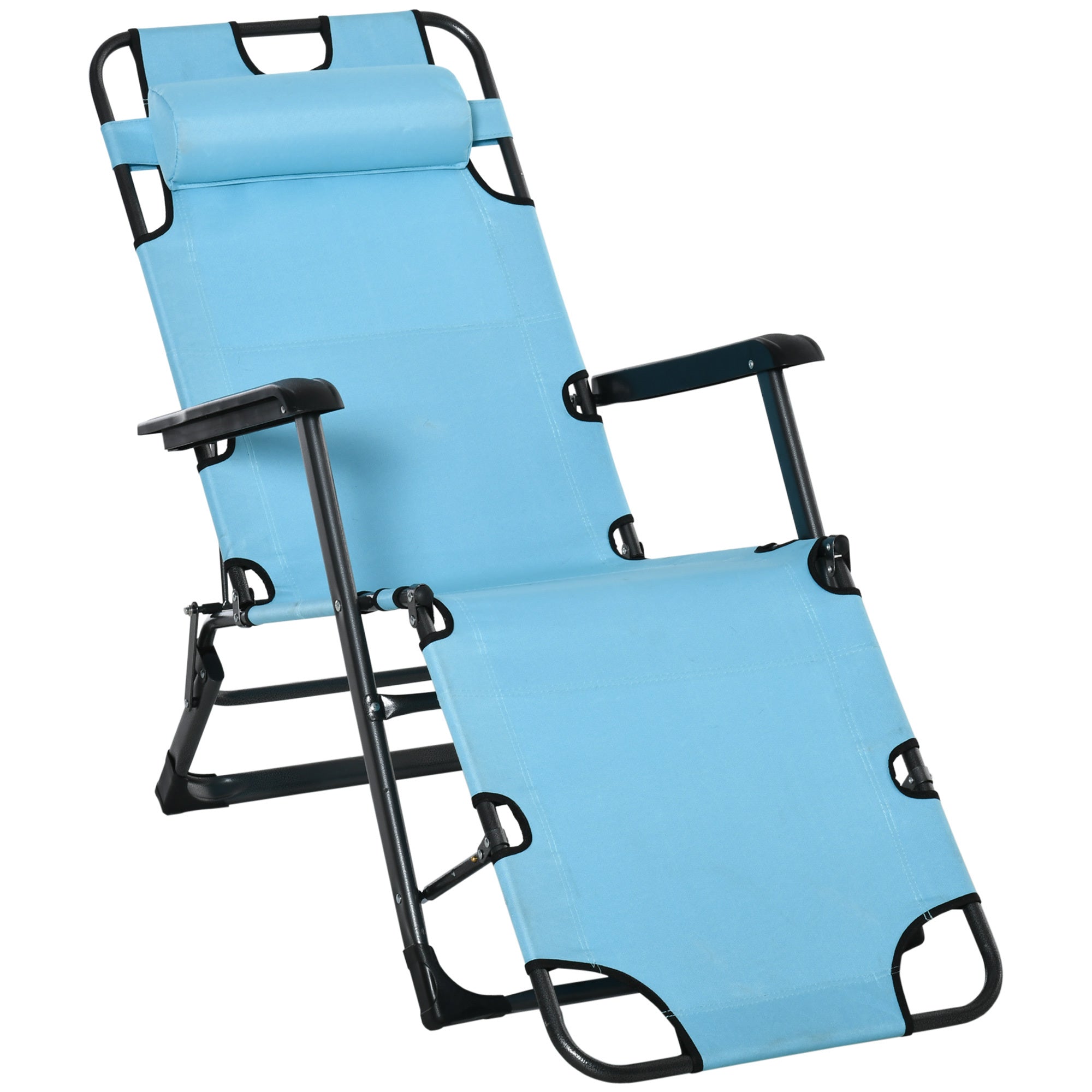 Outsunny Folding Chaise Lounge Chair: 2-in-1 Tanning & Adjustable
