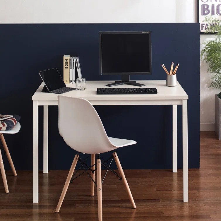 Harry Ivory Wood & Metal Computer Desk | Modern Desk