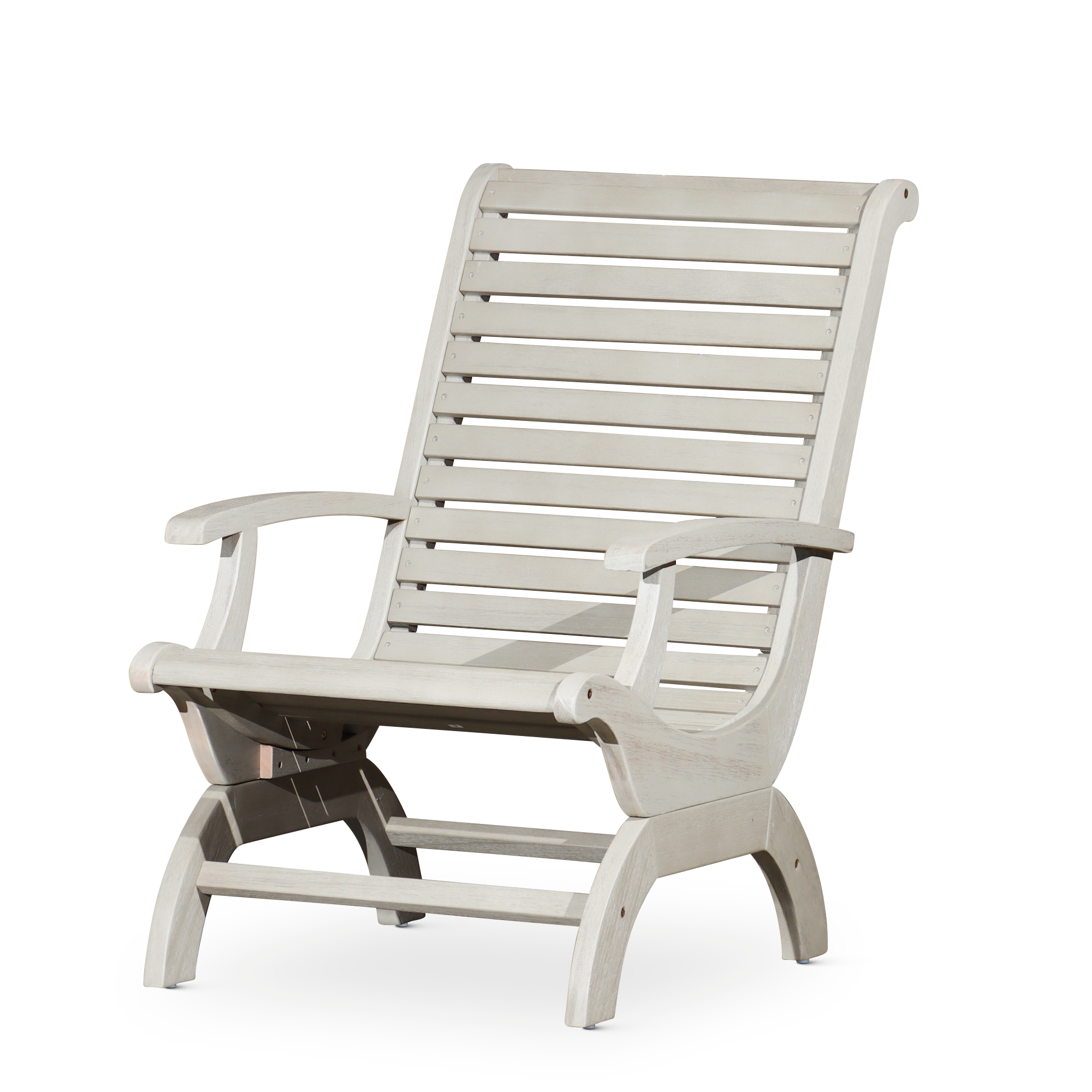 Driftwood Gray Eucalyptus Outdoor Patio Plantation Chair - Weatherproof