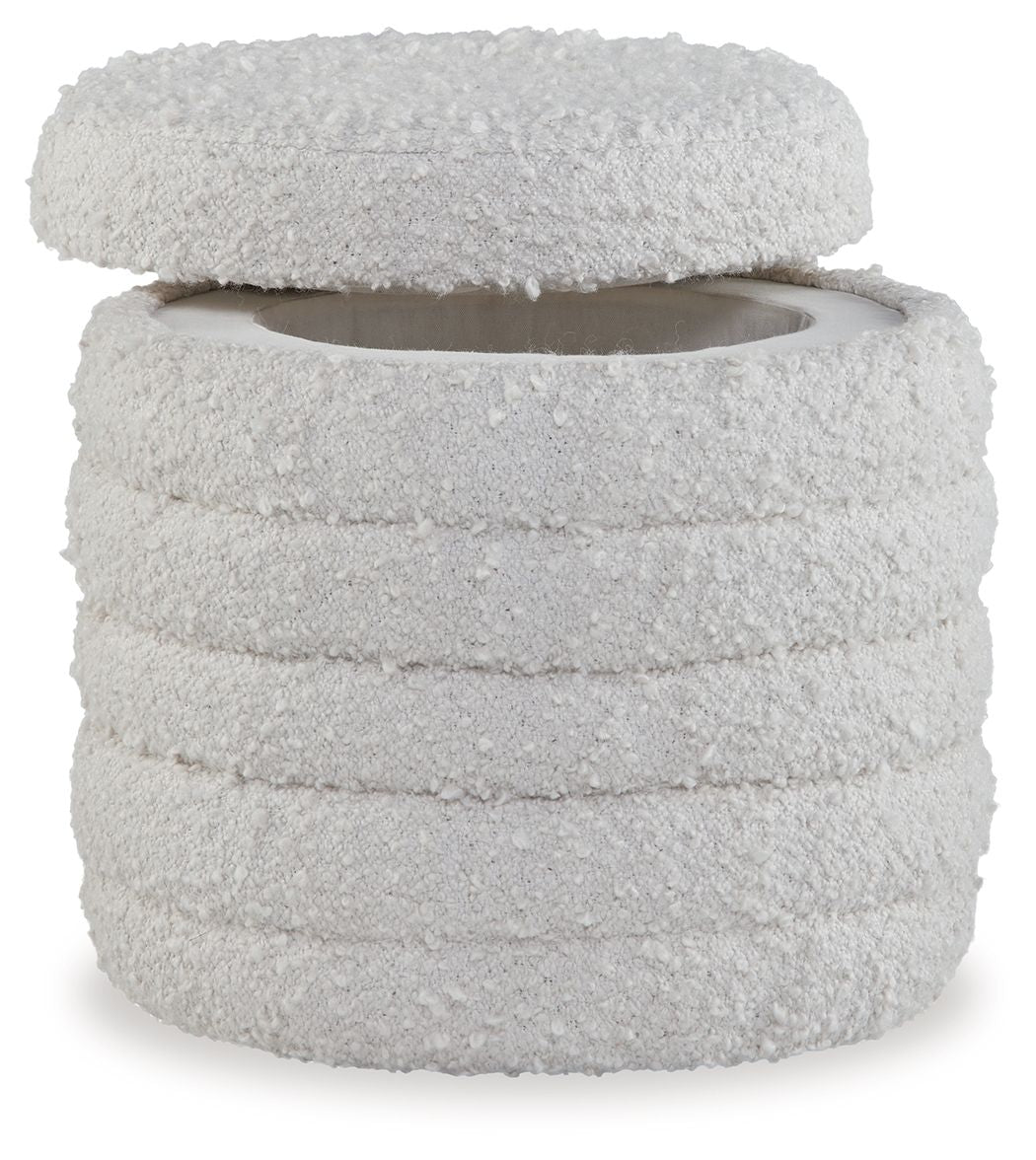 Duntler - Storage Ottoman - Ivory