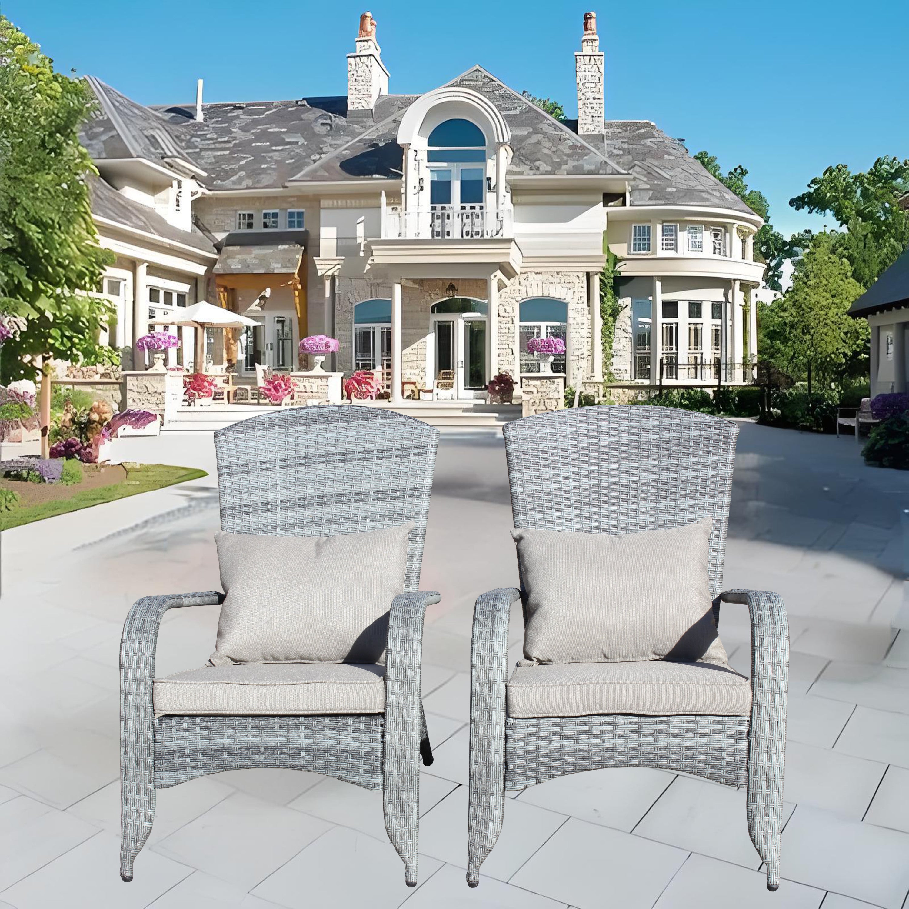 Comfortable Grey Patio Chair with Cushions for Outdoor Living