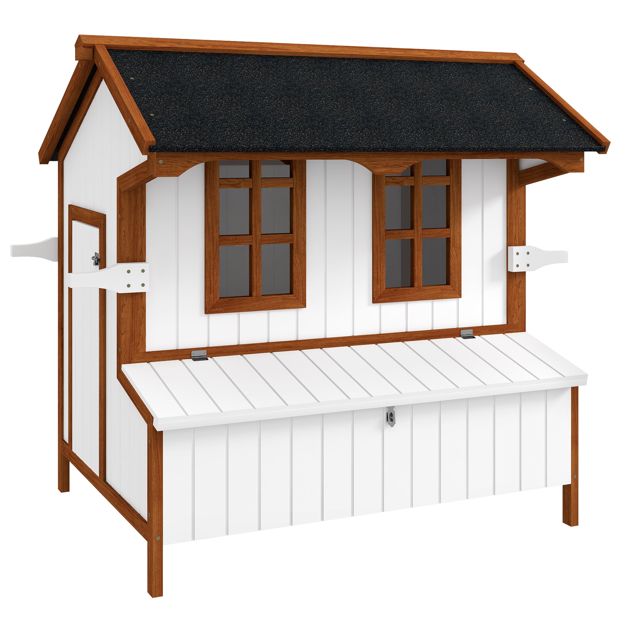 PawHut 47" Chicken Coop: Wooden Hen House & Run