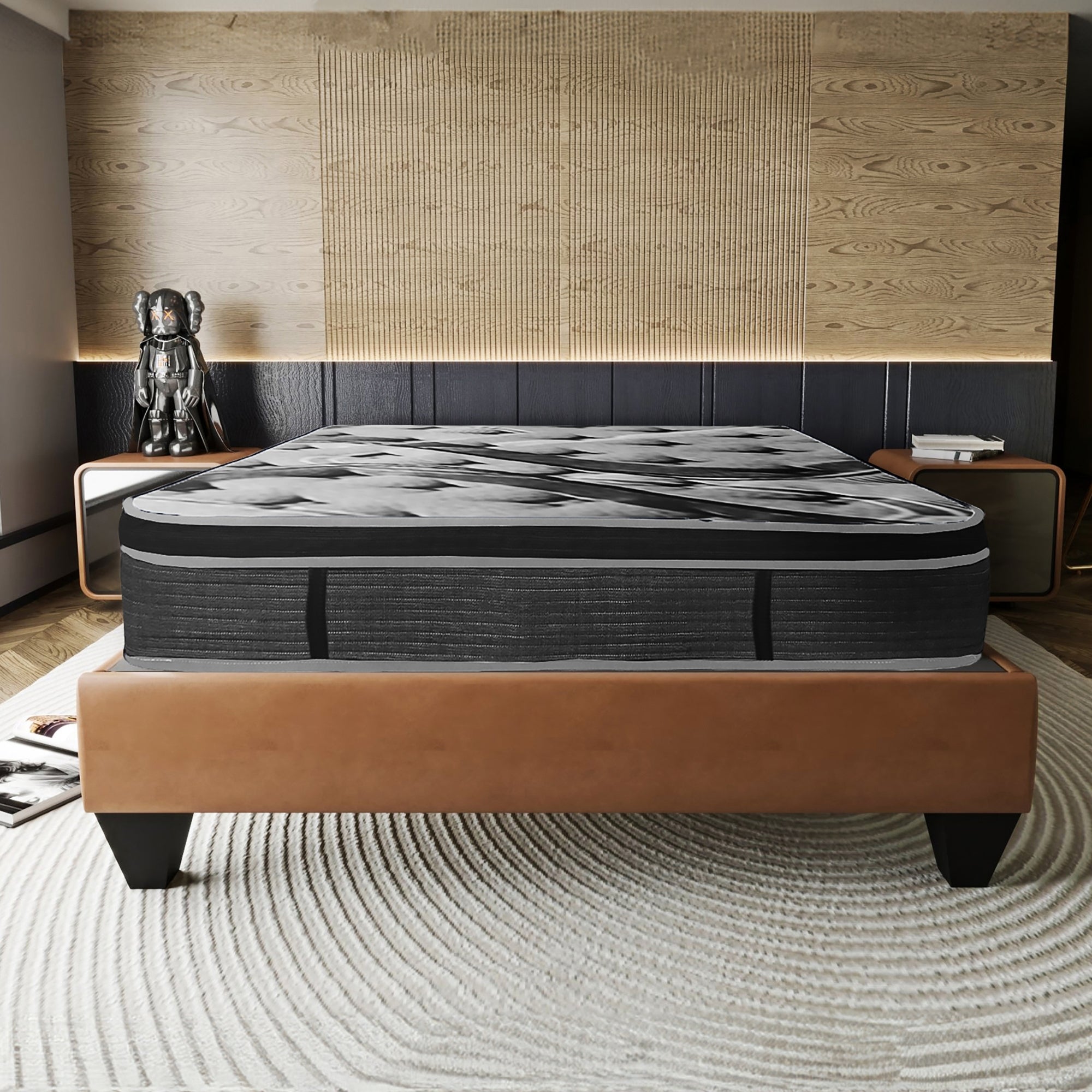 Luxury Full 14" Euro Top Mattress, Dark Gray