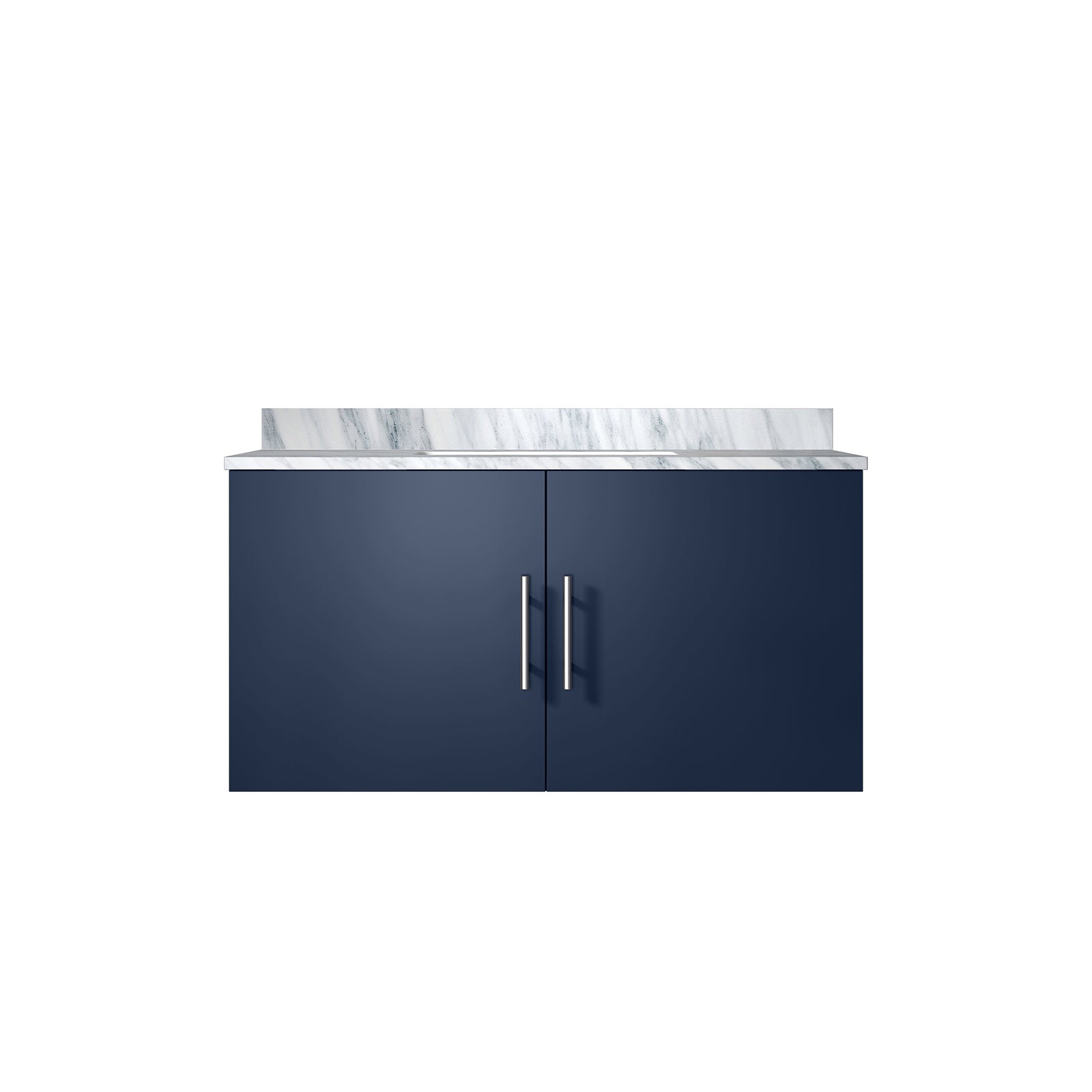 Navy Blue 36" Bath Vanity w/ Carrara Marble Top