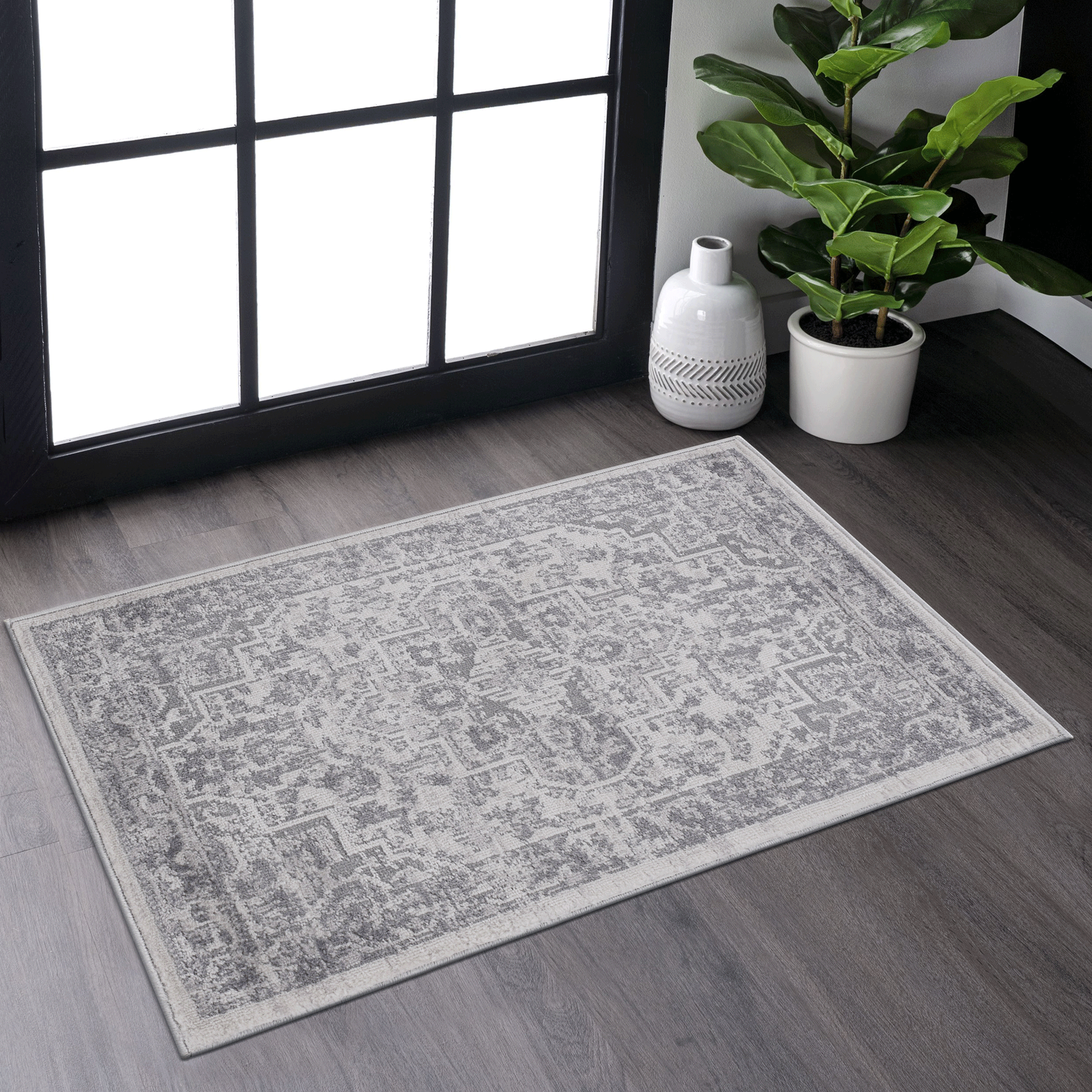NAAR MARFI Rugs: 2x3 Silver Oriental Area Rug