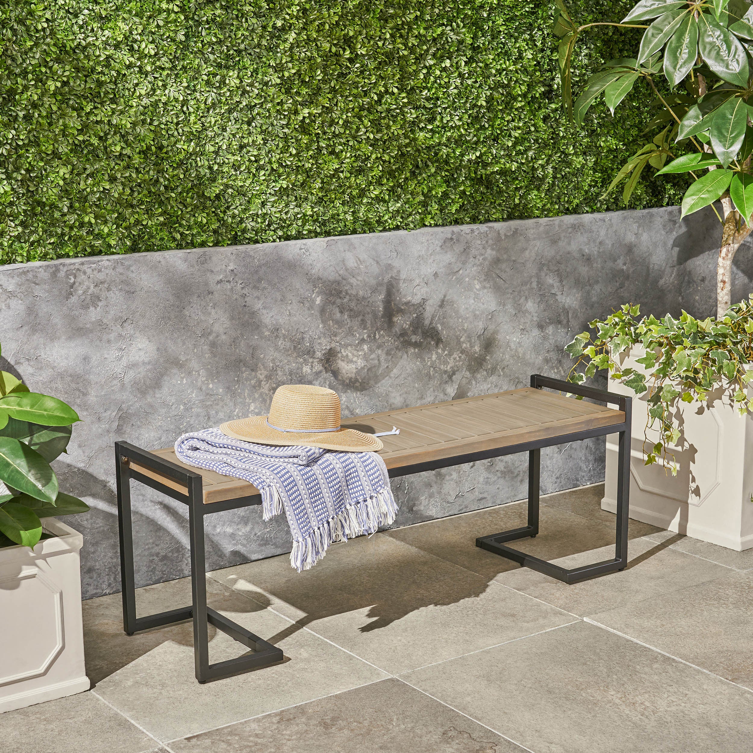 Hopkins Industrial Bench: Wood & Metal