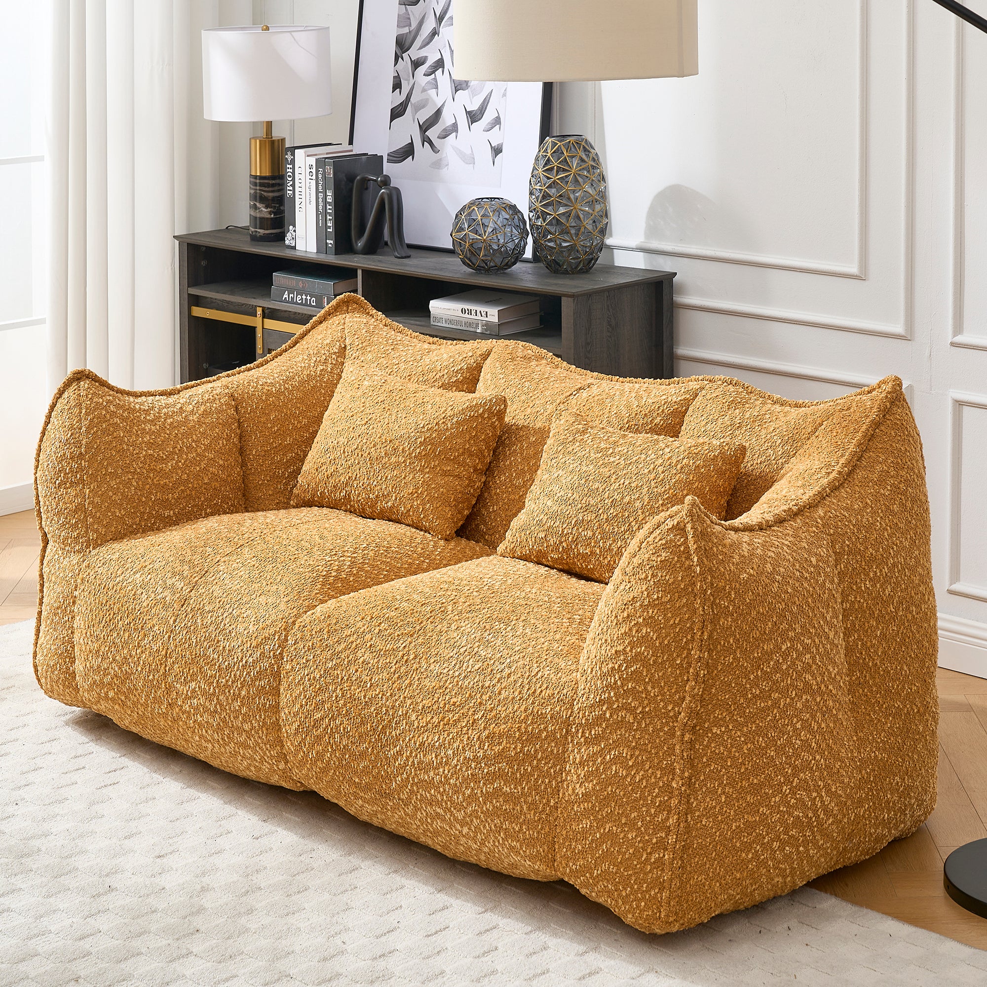 Luxury Beanbag Chair for Two: High Resilience Foam