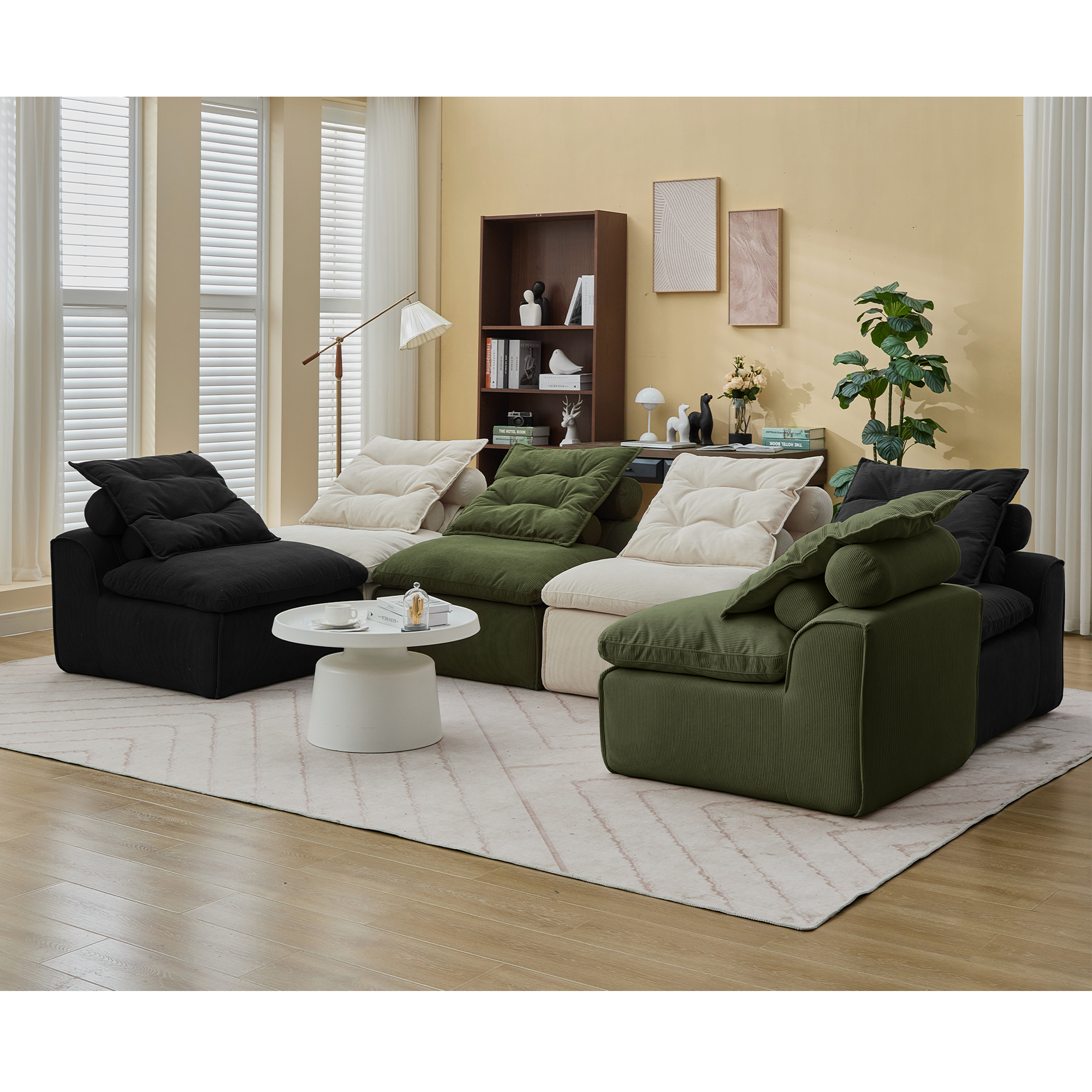 Modular Sofa: DIY Corduroy Lounge Chair (6 Seats)