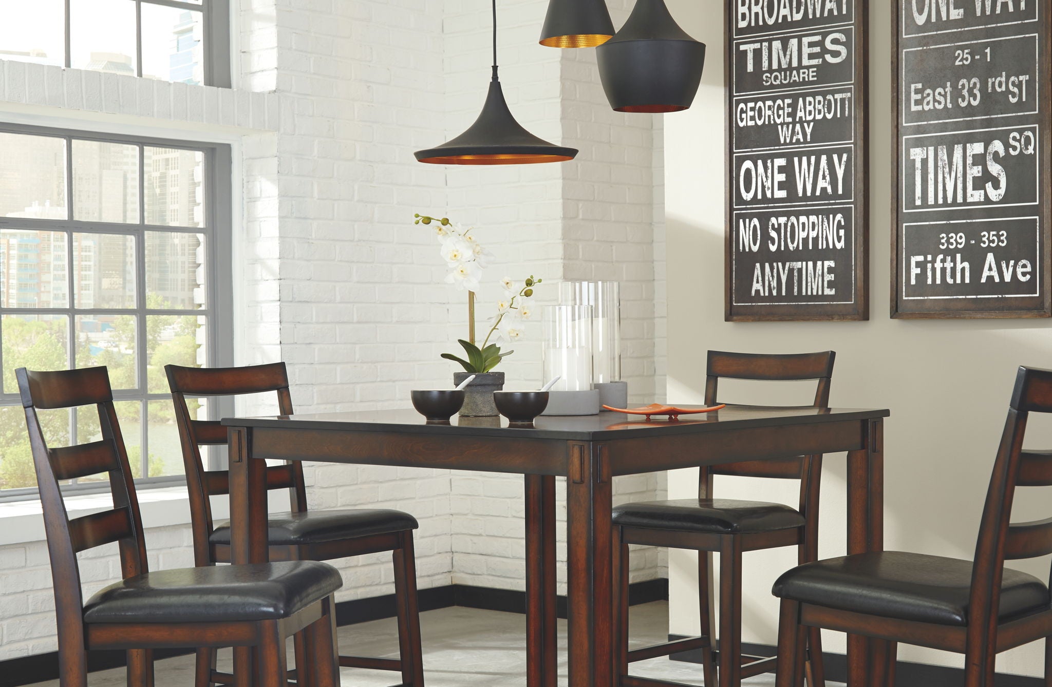 Coviar - DRM Counter Table Set (Set of 5) - Brown