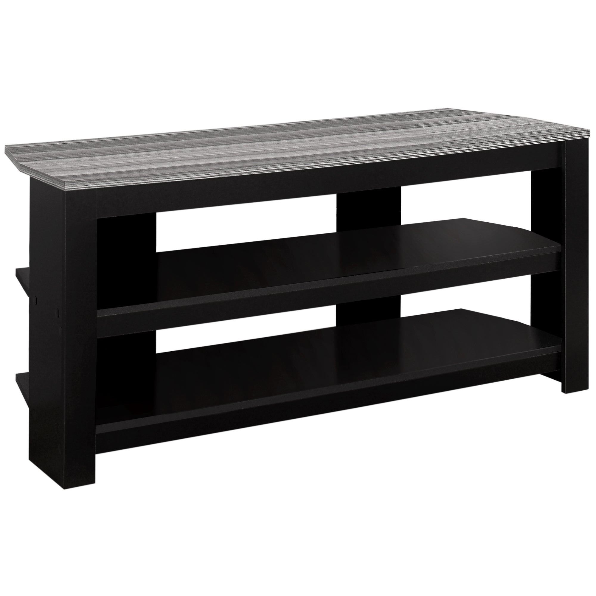 Modern TV Stand, 42 Inch Console, Black & Grey