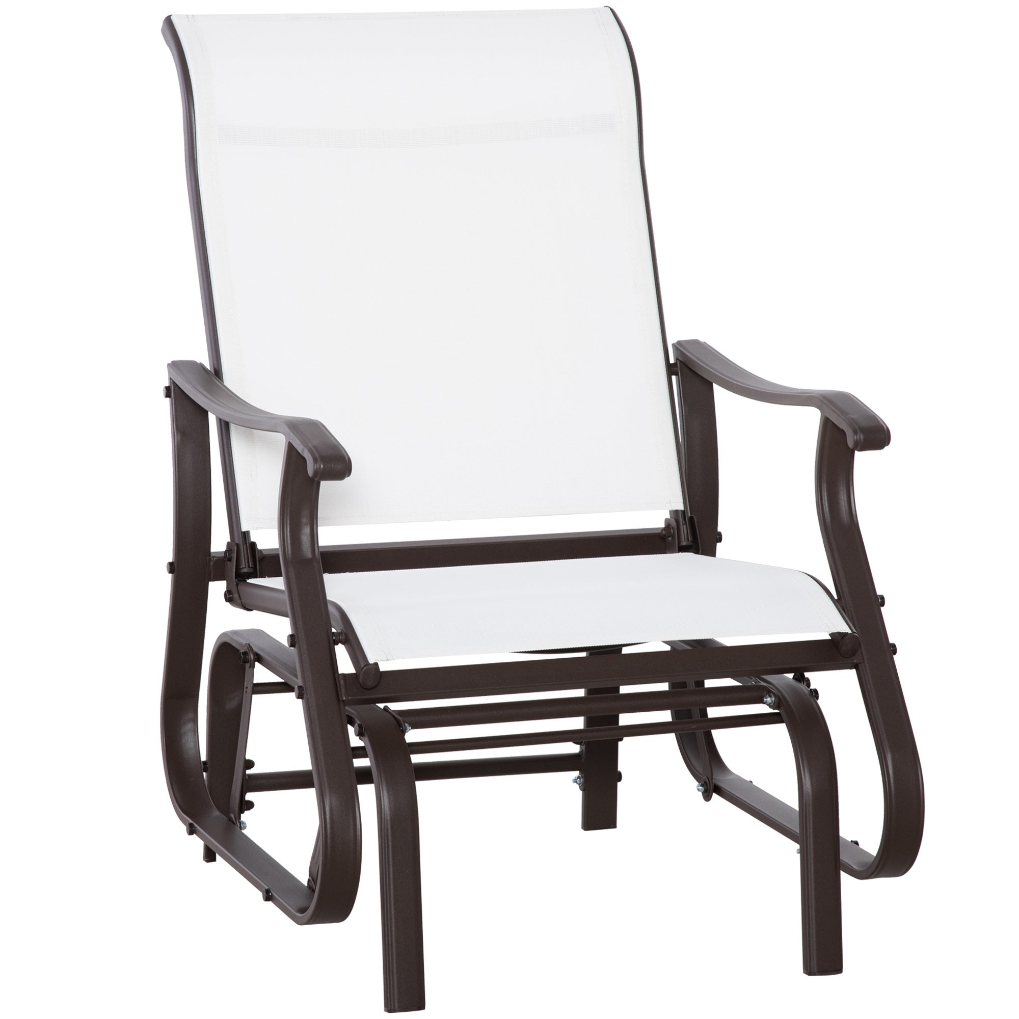 Outsunny Outdoor Glider Chair: Steel Frame, Mesh Fabric Patio Glider