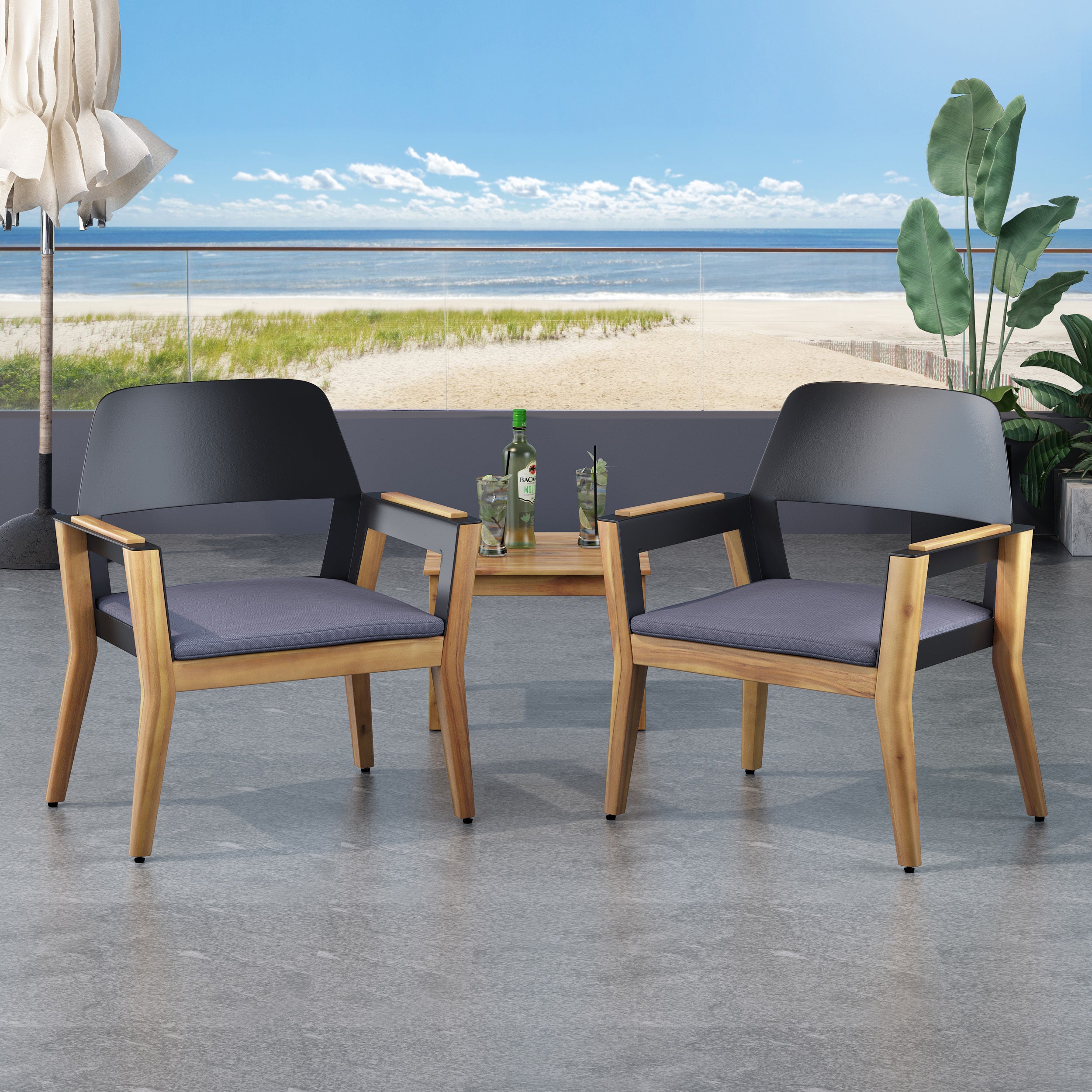 Soho Club Chair Set (2) - Modern Outdoor Patio Seating | MP2