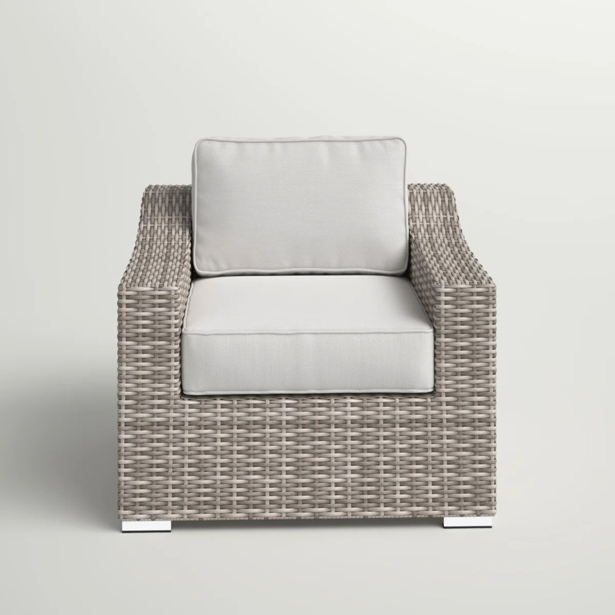 Modern Grey Wicker Outdoor Patio Chair with Cushions