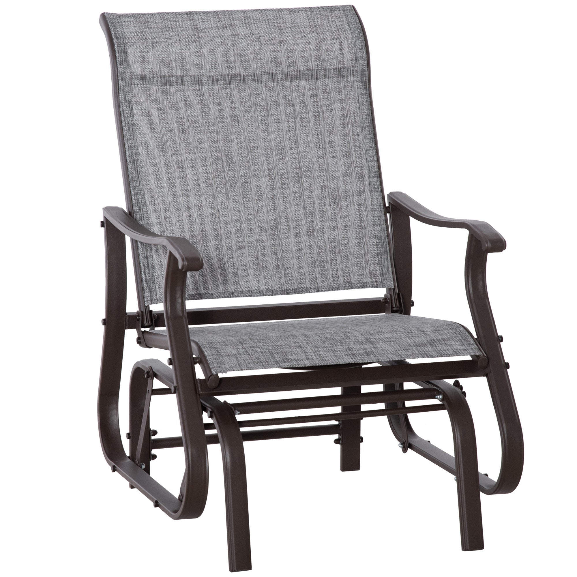 Outsunny Outdoor Patio Glider Chair - Steel Frame & Mesh Fabric