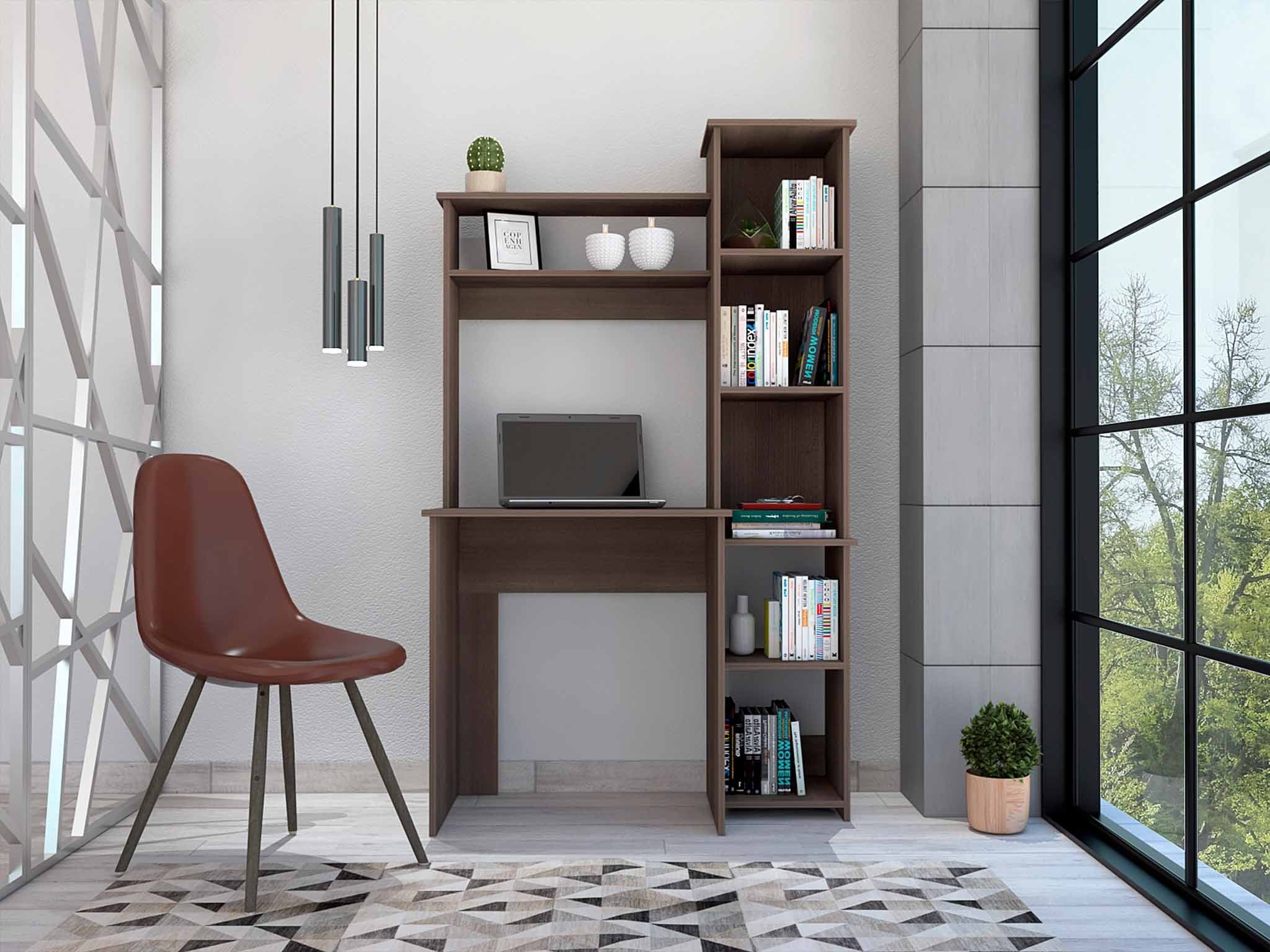 Nashville Writing Desk w/ 6 Shelves | Modern Home Office Desk