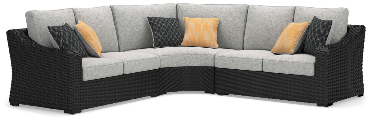 Beachcroft - 3-Piece Outdoor Sectional - Black