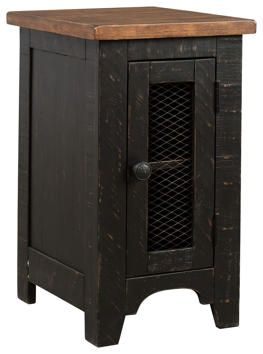 Valebeck - Chair Side End Table - Black / Brown