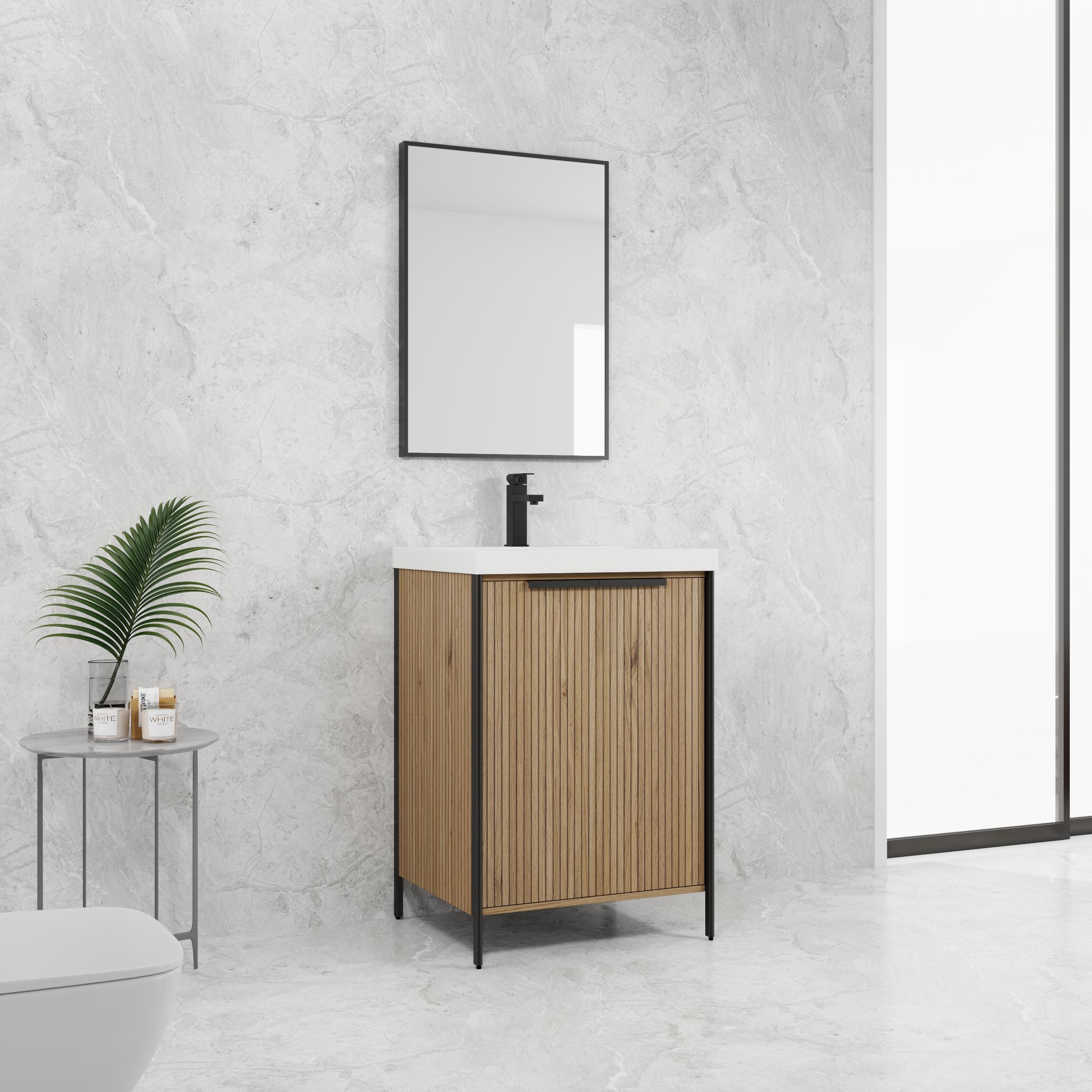 24" Freestanding Bathroom Vanity with Resin Sink