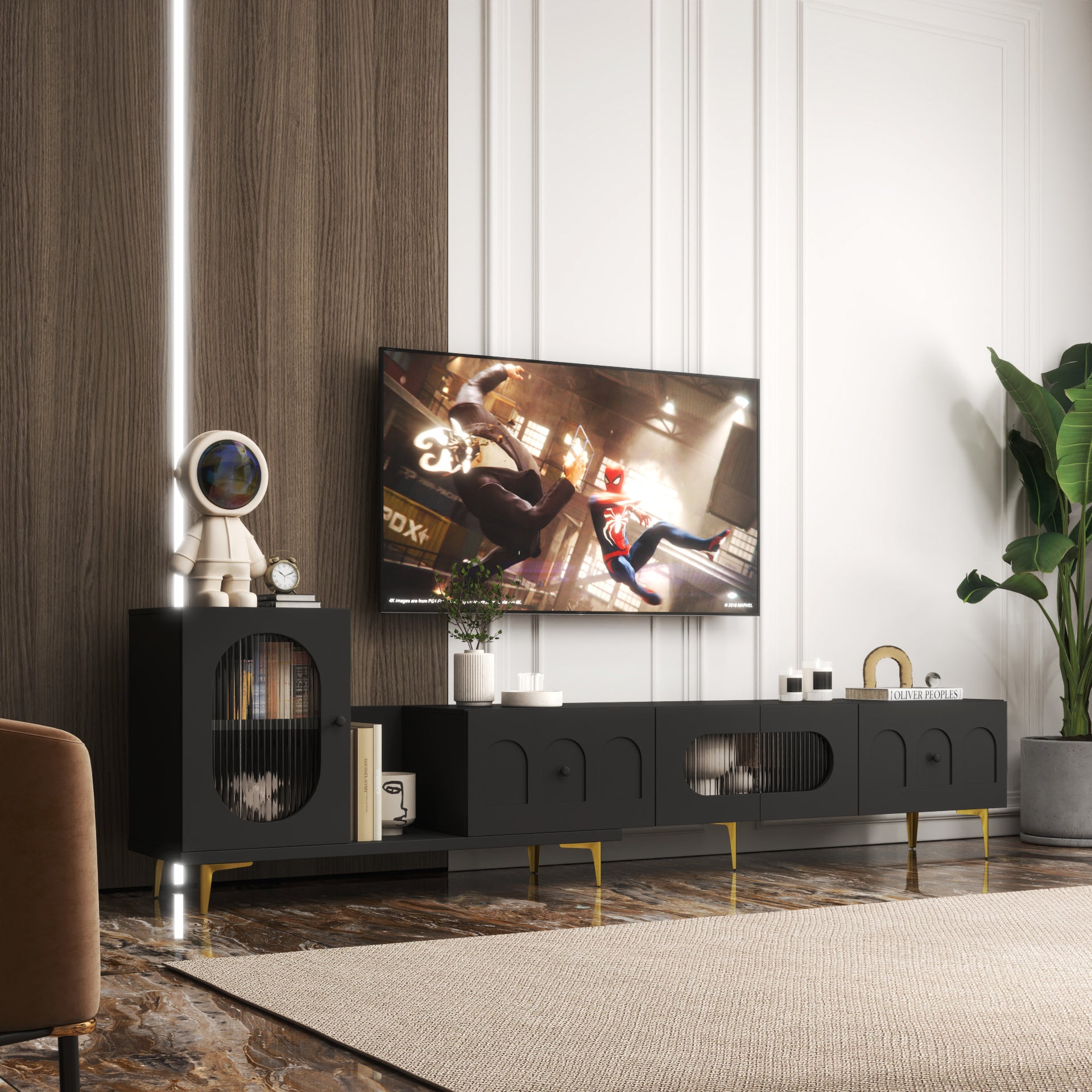 Extendable Wood TV Stand | Entertainment Center Console