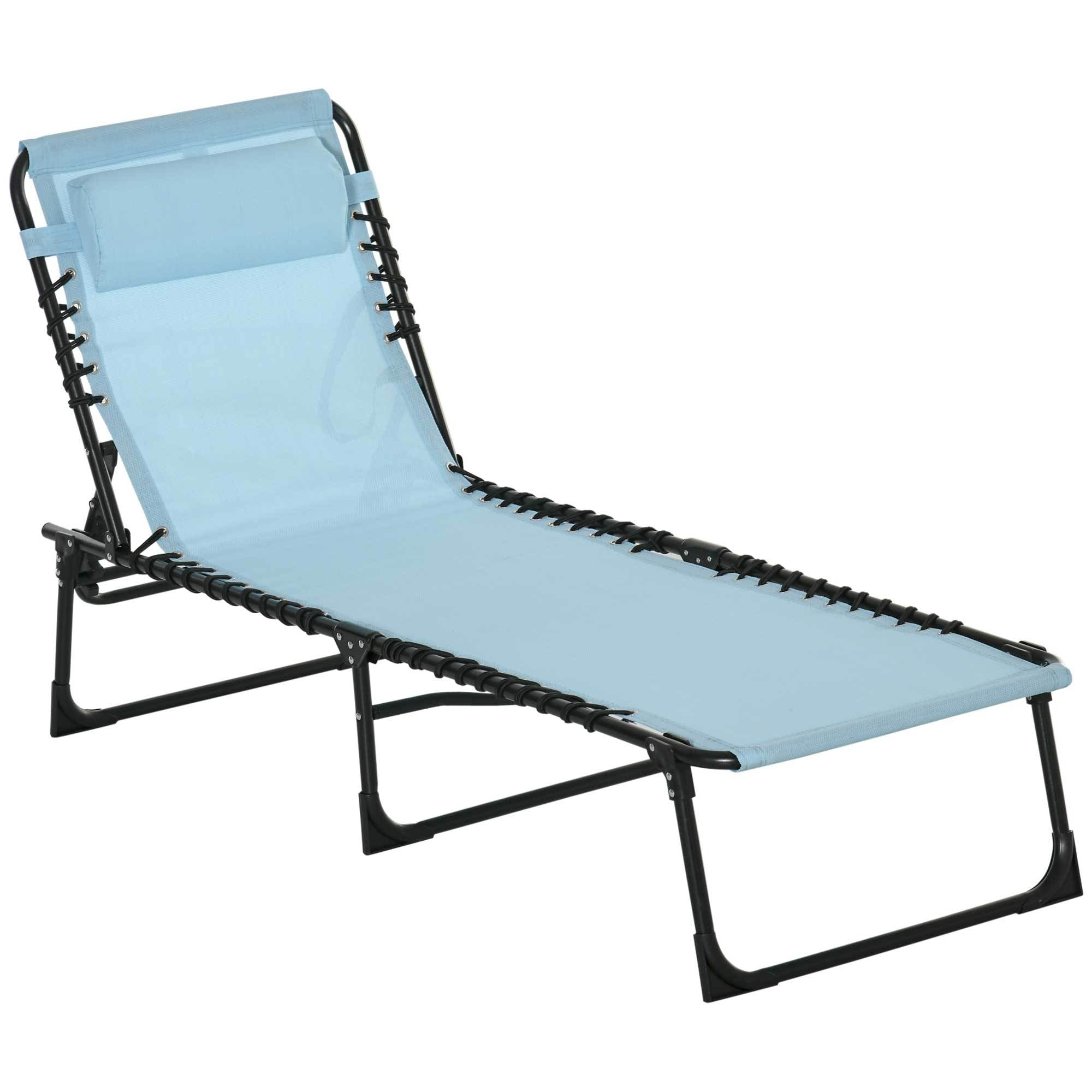 Outsunny Folding 4-Position Reclining Pool Lounge Chair