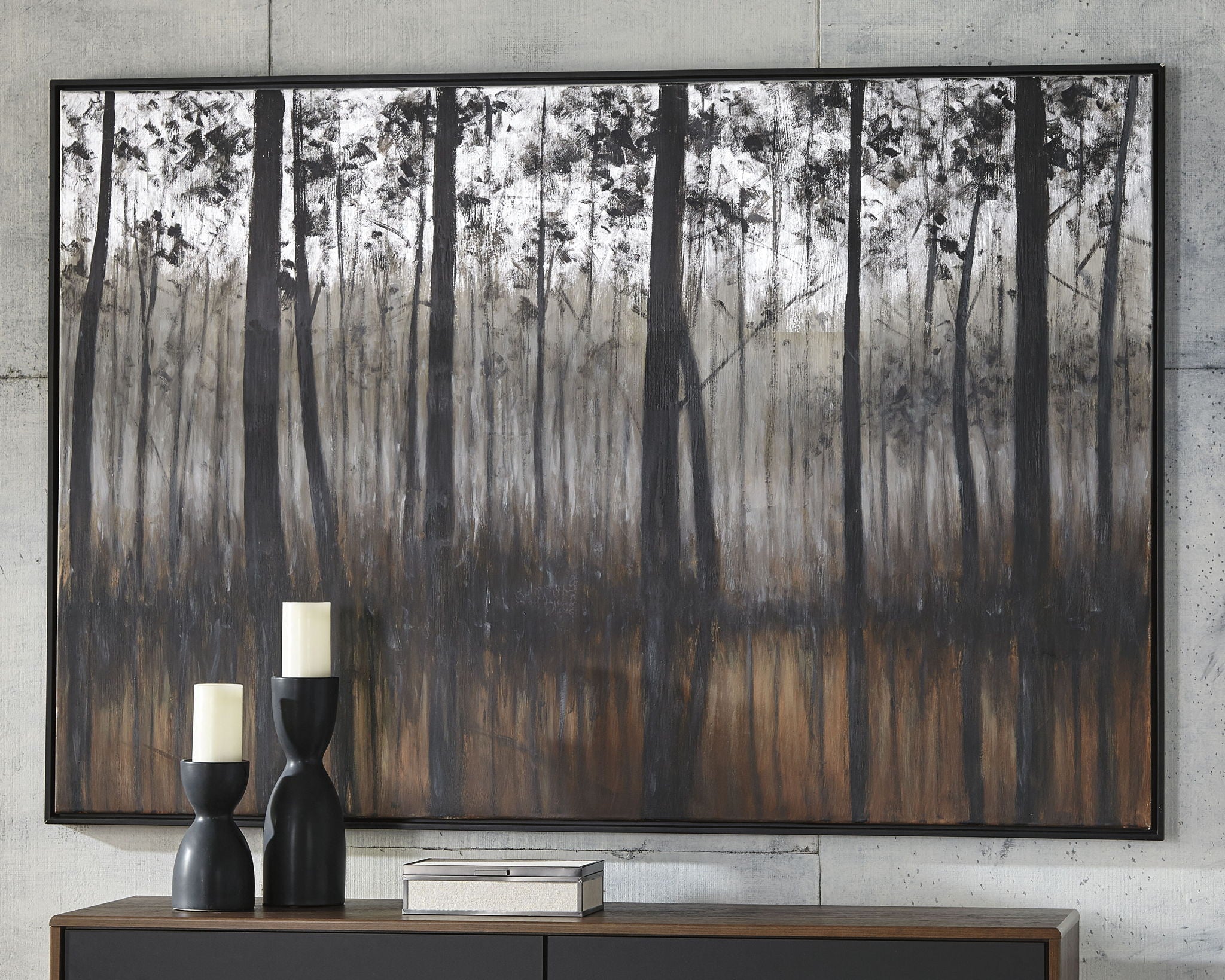 Philyra - Wall Art - Black / Orange / Silver