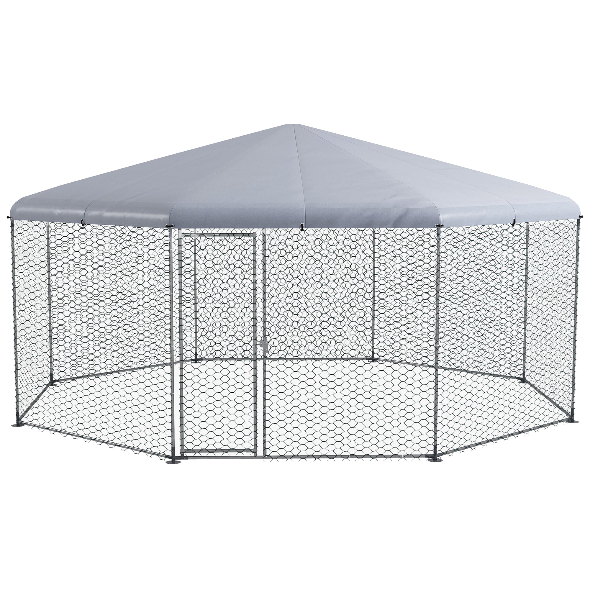 PawHut 17x15.7x9ft Walk-in Chicken Coop