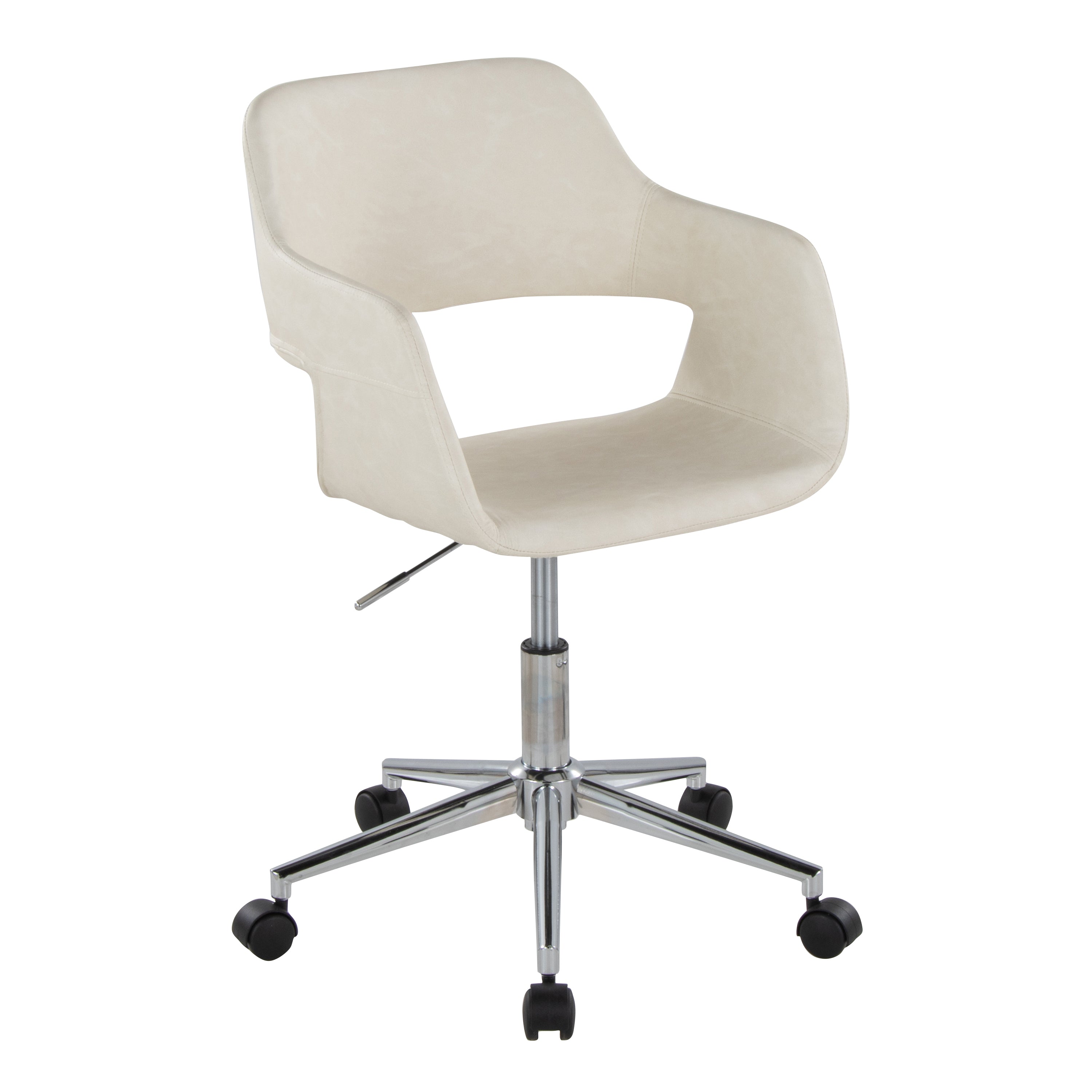 Margarite Cream Faux Leather Task Chair