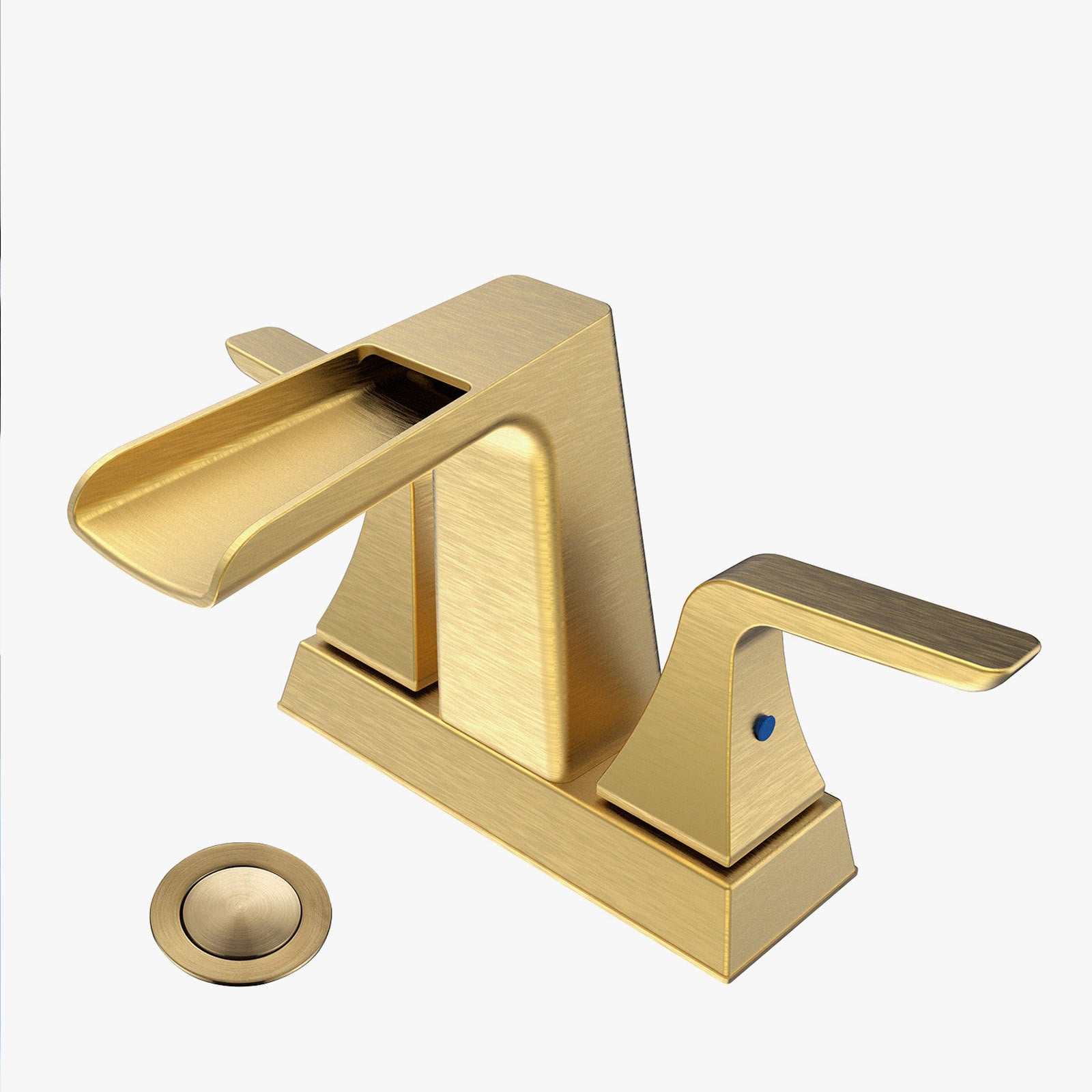 Brushed Gold Waterfall Bathroom Faucet, 4"
