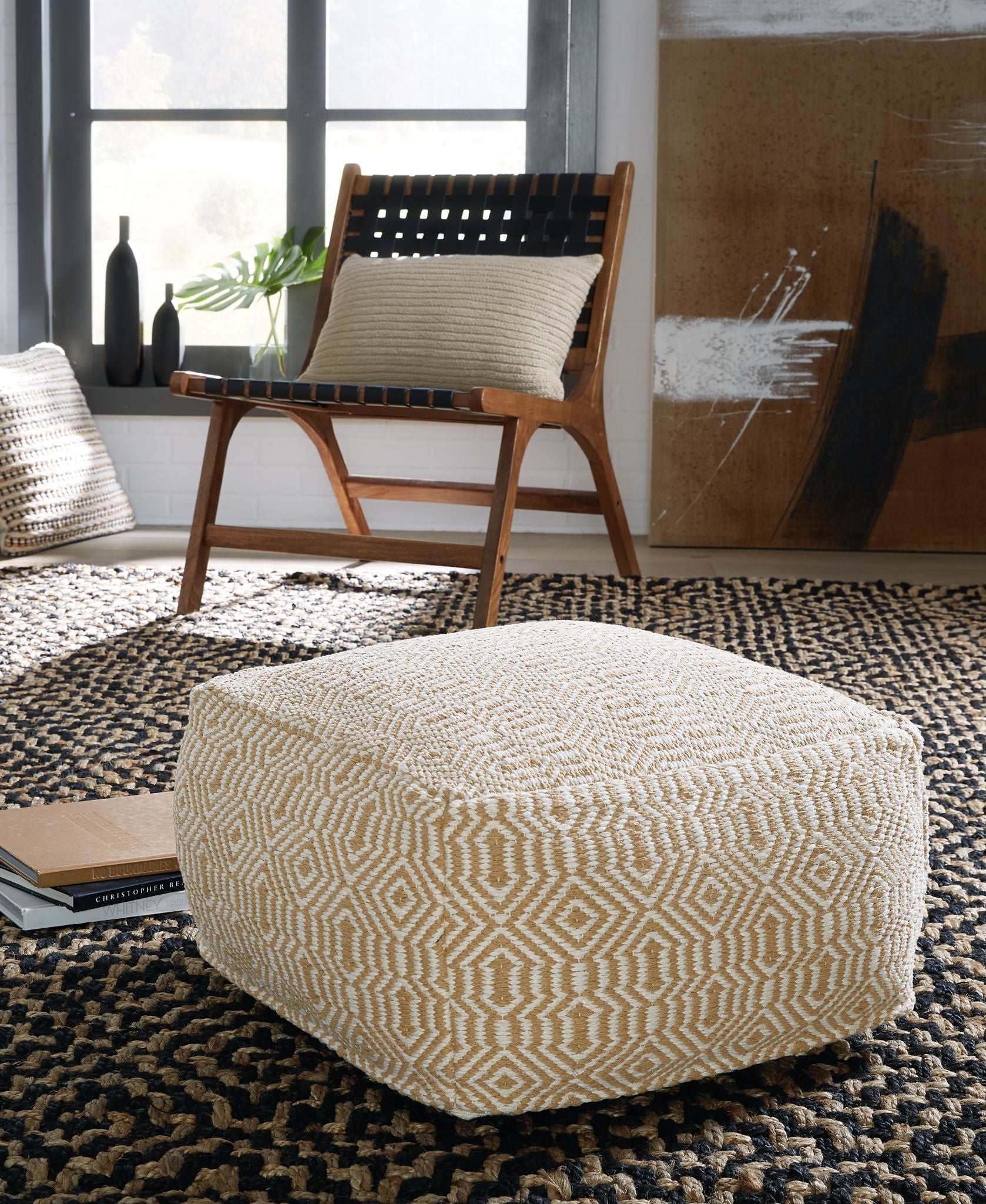 Adamont - Pouf - Tan / Ivory