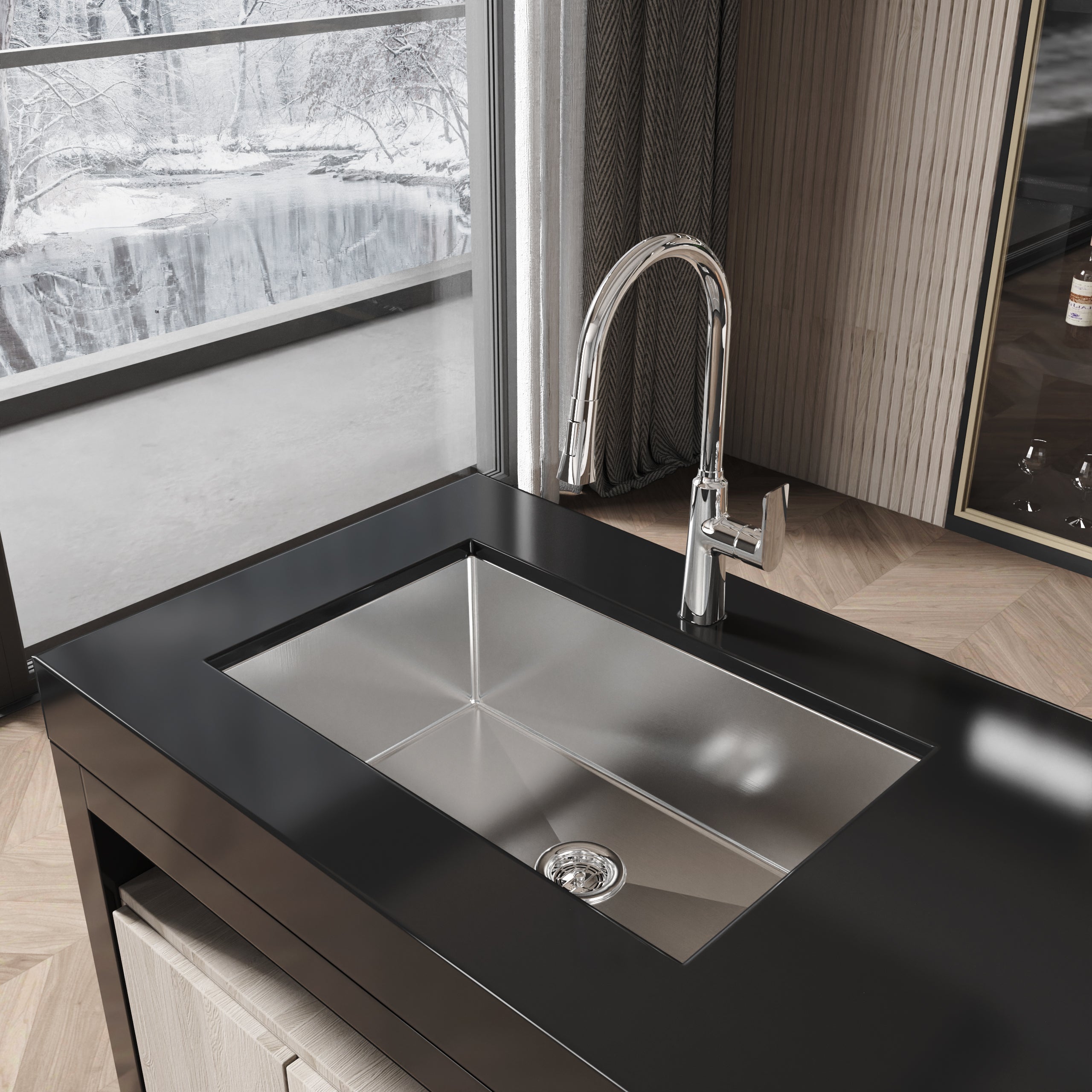 Modern Handmade 30"x19" Stainless Steel Kitchen Sink