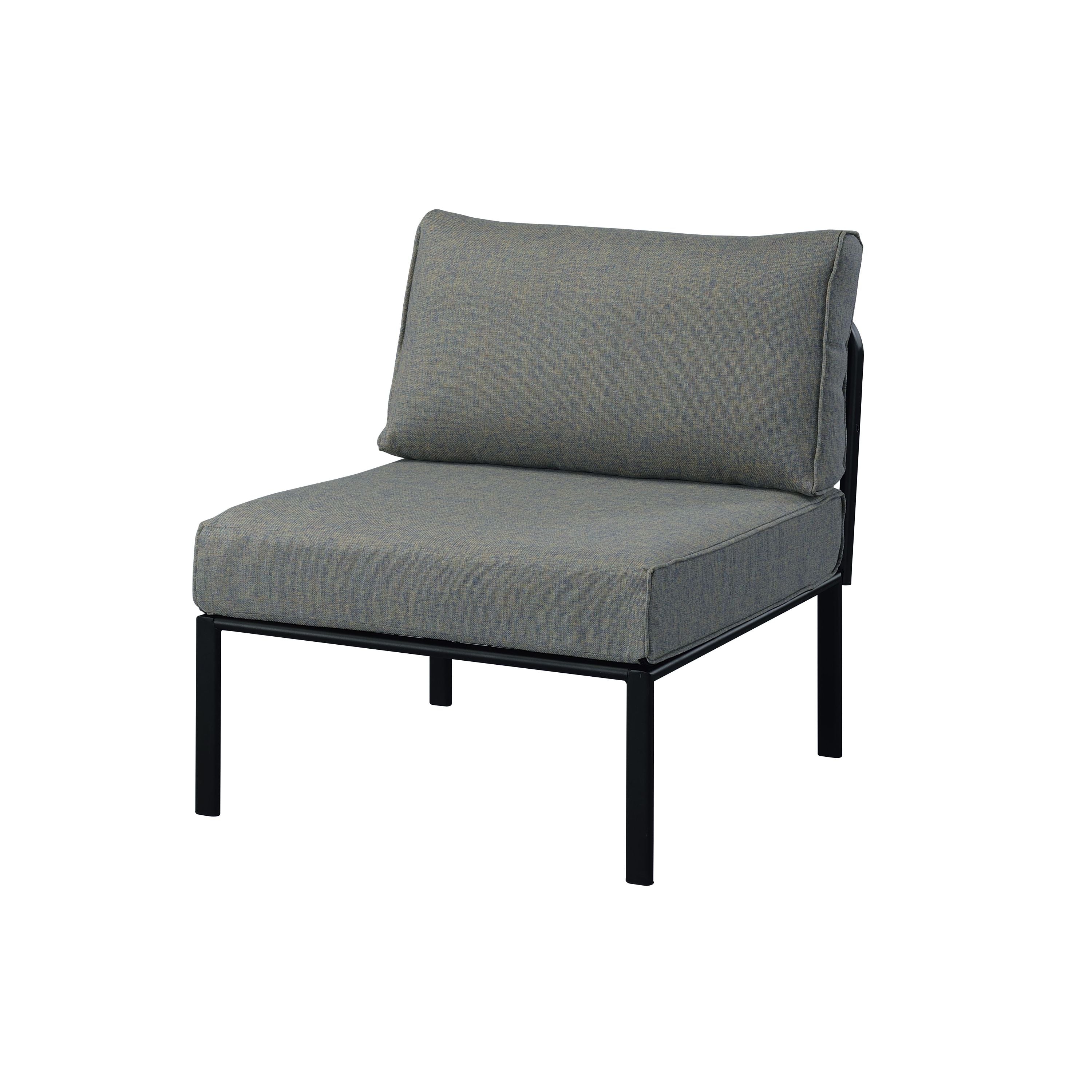 Grey & Black Metal Patio Chair: Stylish Loose Back Outdoor Furniture