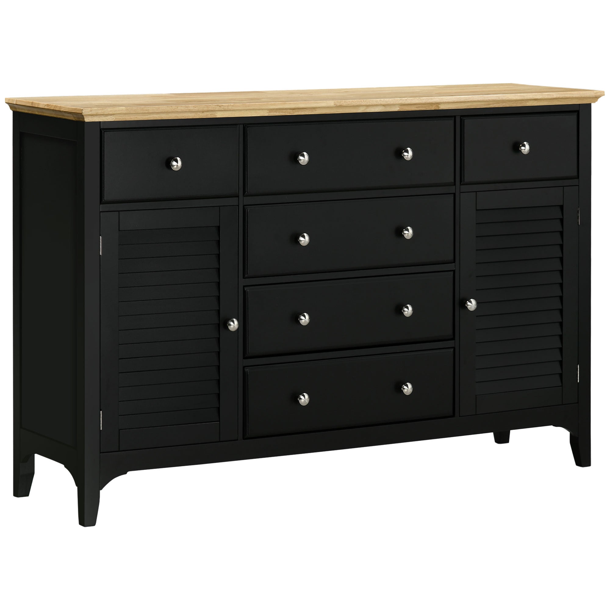 Black Sideboard Cabinet w/ Shelves & Drawers