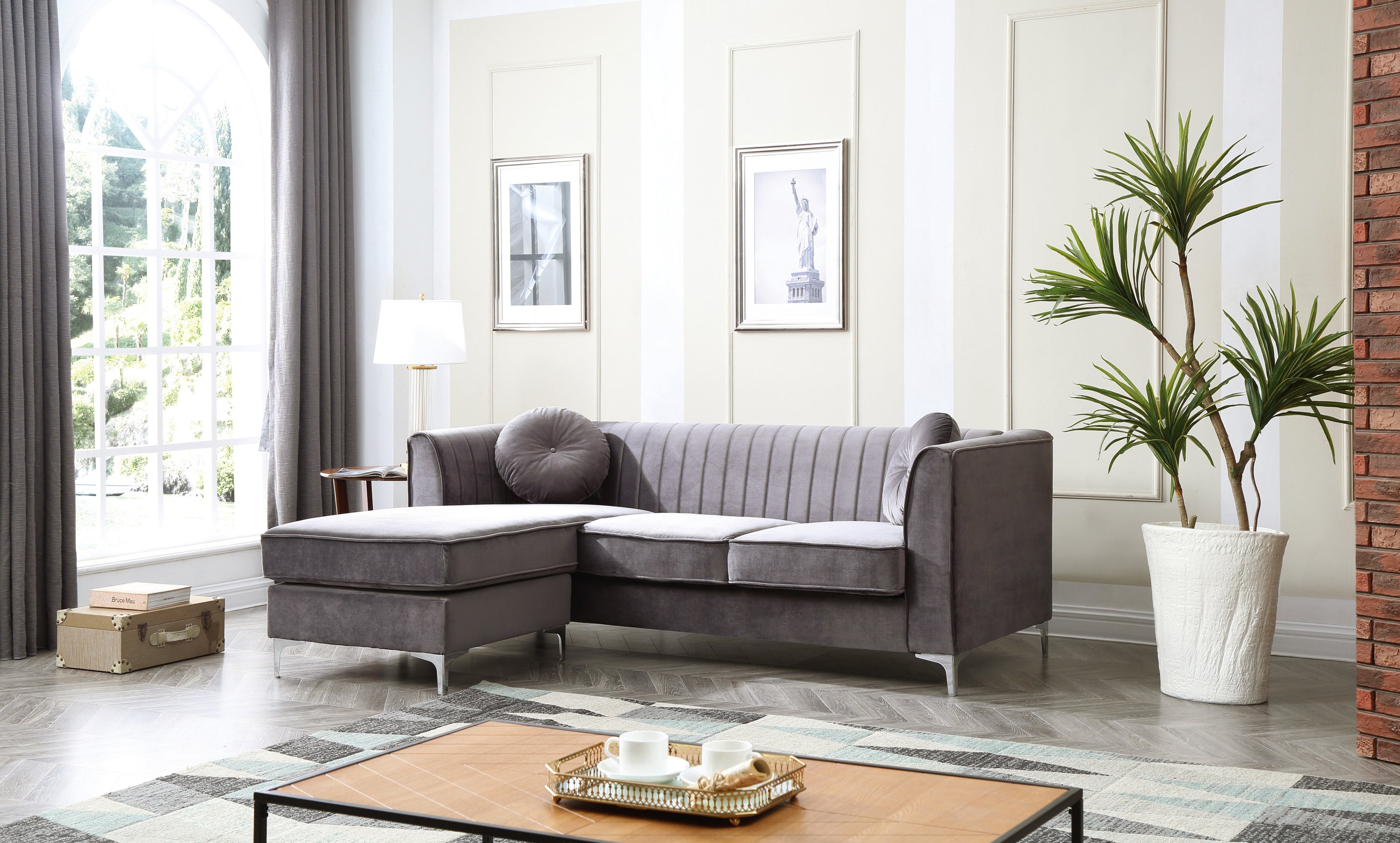 Delray G790B Sofa Chaise (Gray, 3 Boxes)