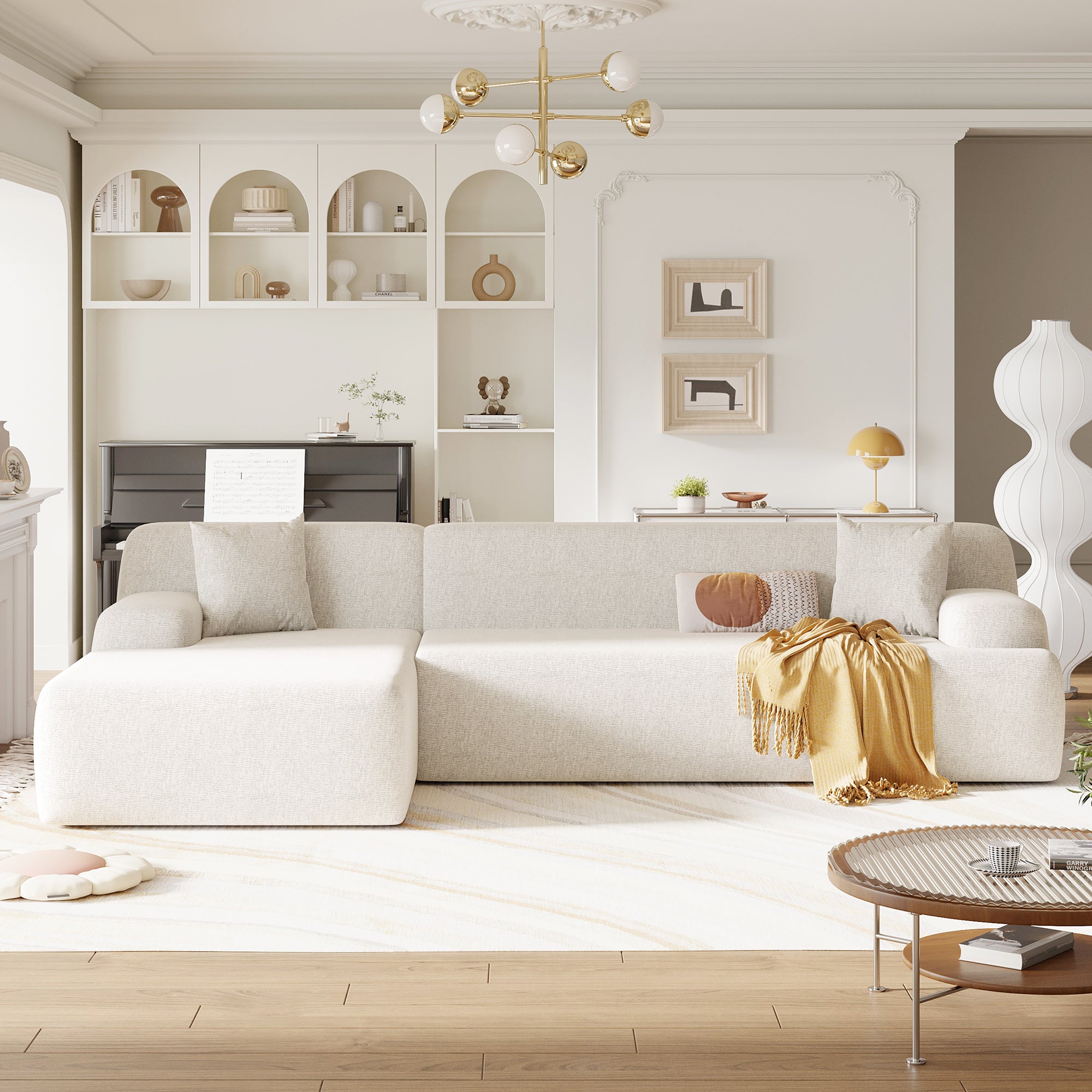 Modern L-Shape Sectional Sofa | Modular Couch | Living Room