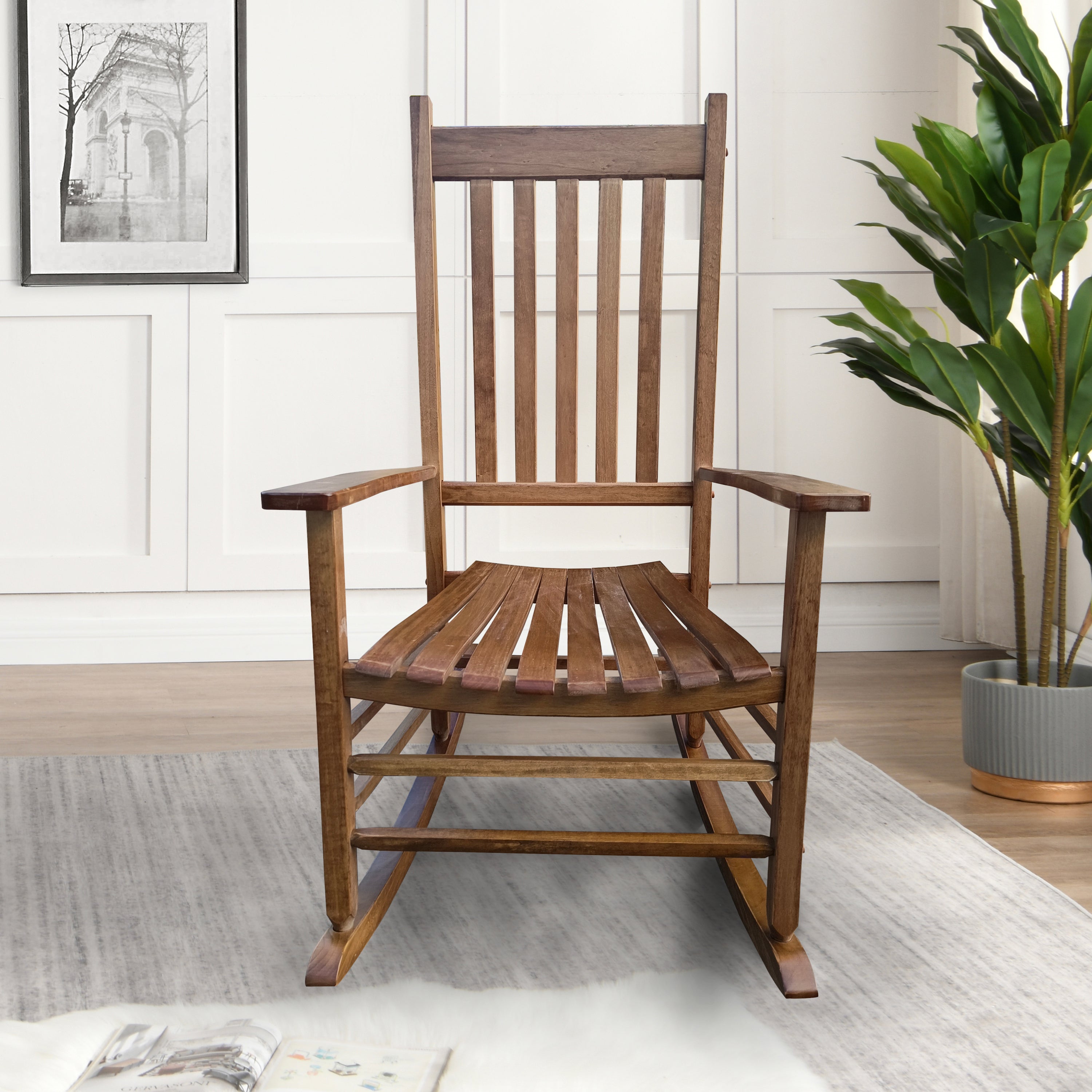 Brown Outdoor Rocking Chair | Balcony & Porch Adult Seating